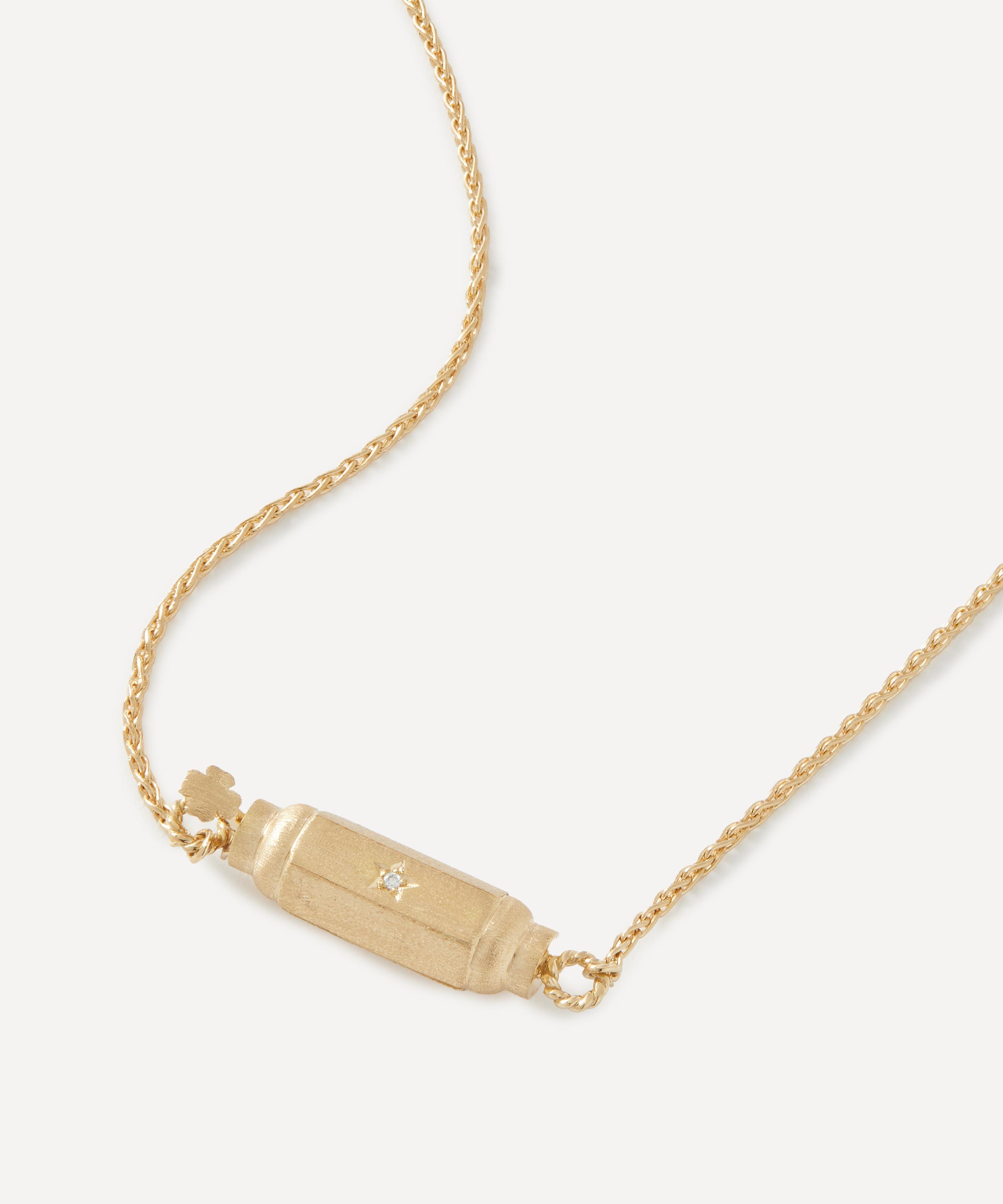 Marie Lichtenberg 18ct Gold Micro Coco Baby Diamond Locket Necklace