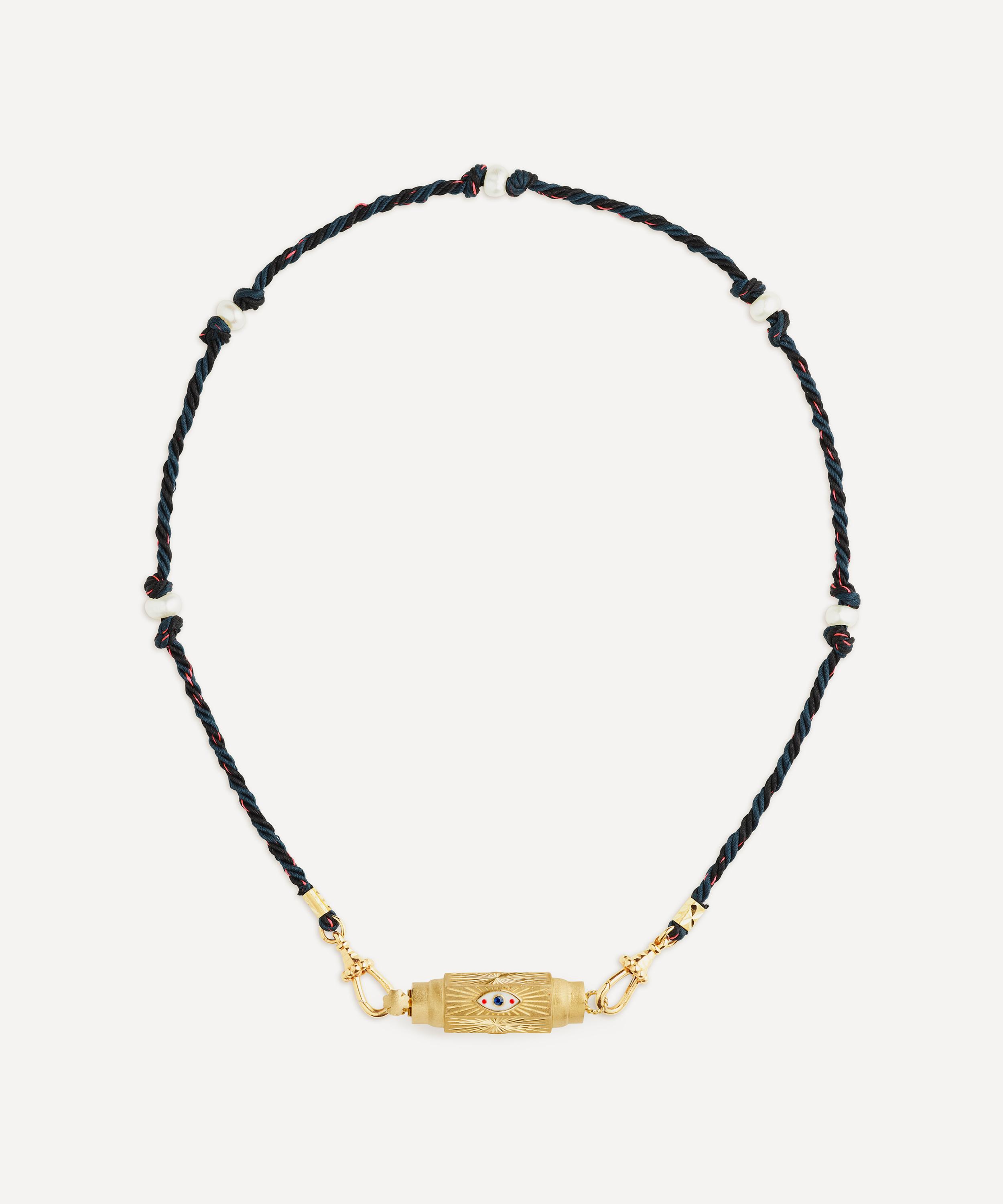 MARIE LICHTENBERG MARIE LICHTENBERG 14CT GOLD BABY EVIL EYE LOCKET NECKLACE 