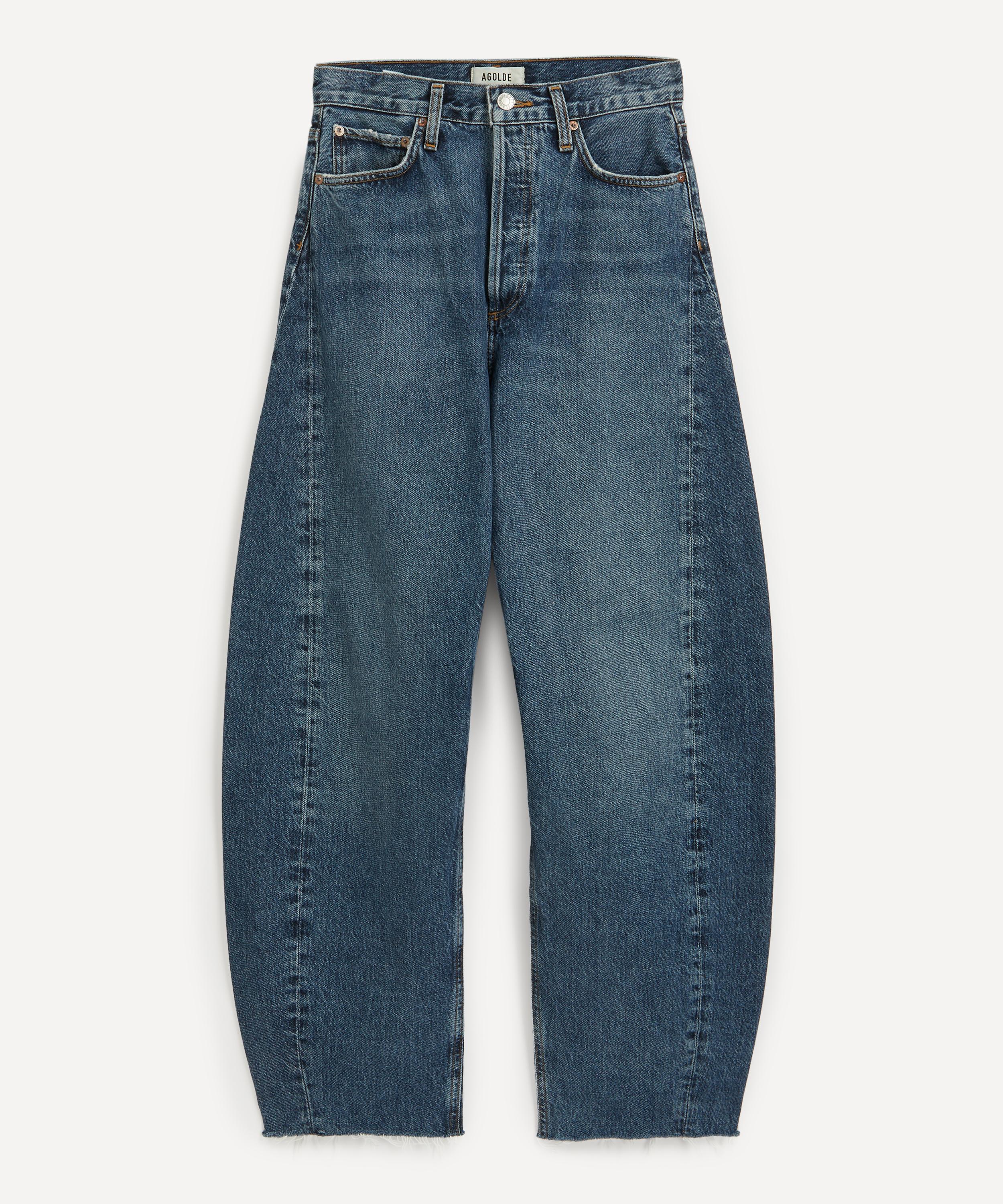 Shop Agolde Women's Luna High-rise Pieced Taper Jeans In Control