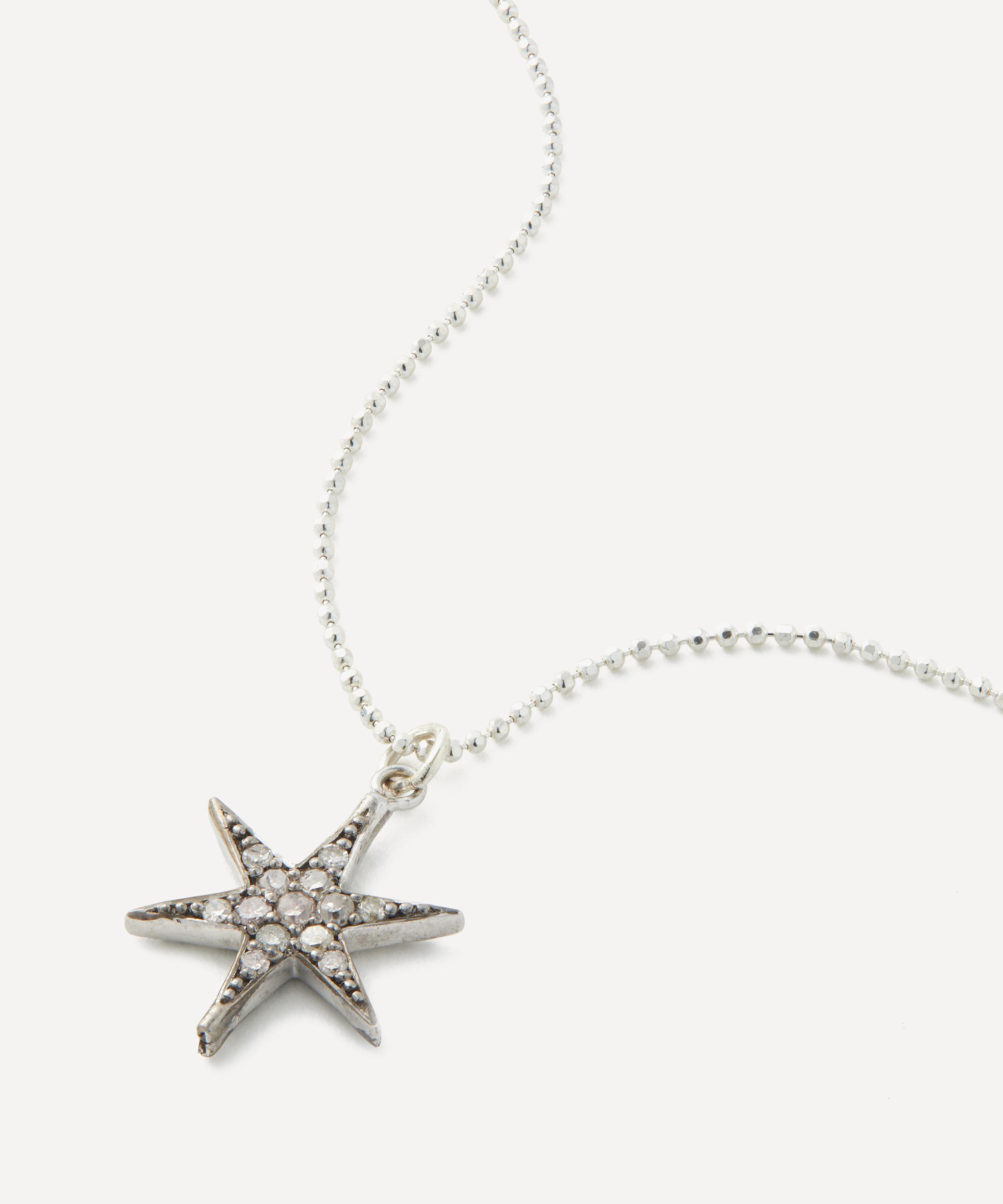 KIRSTIE LE MARQUE KIRSTIE LE MARQUE STERLING SILVER DIAMOND COSMIC STAR PENDANT NECKLACE 