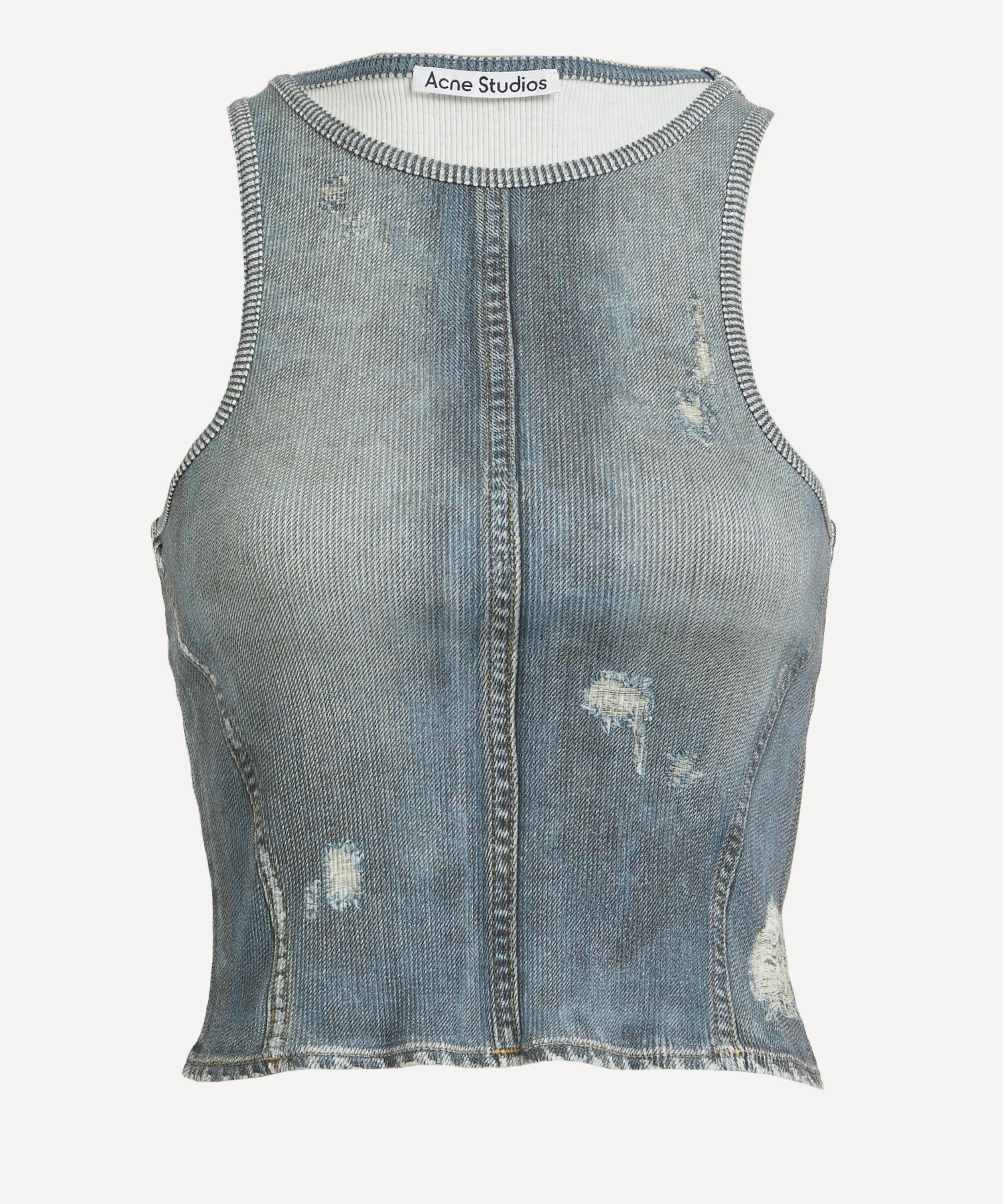 ACNE STUDIOS ACNE STUDIOS WOMEN'S DENIM BLUE PRINT TANK TOP 