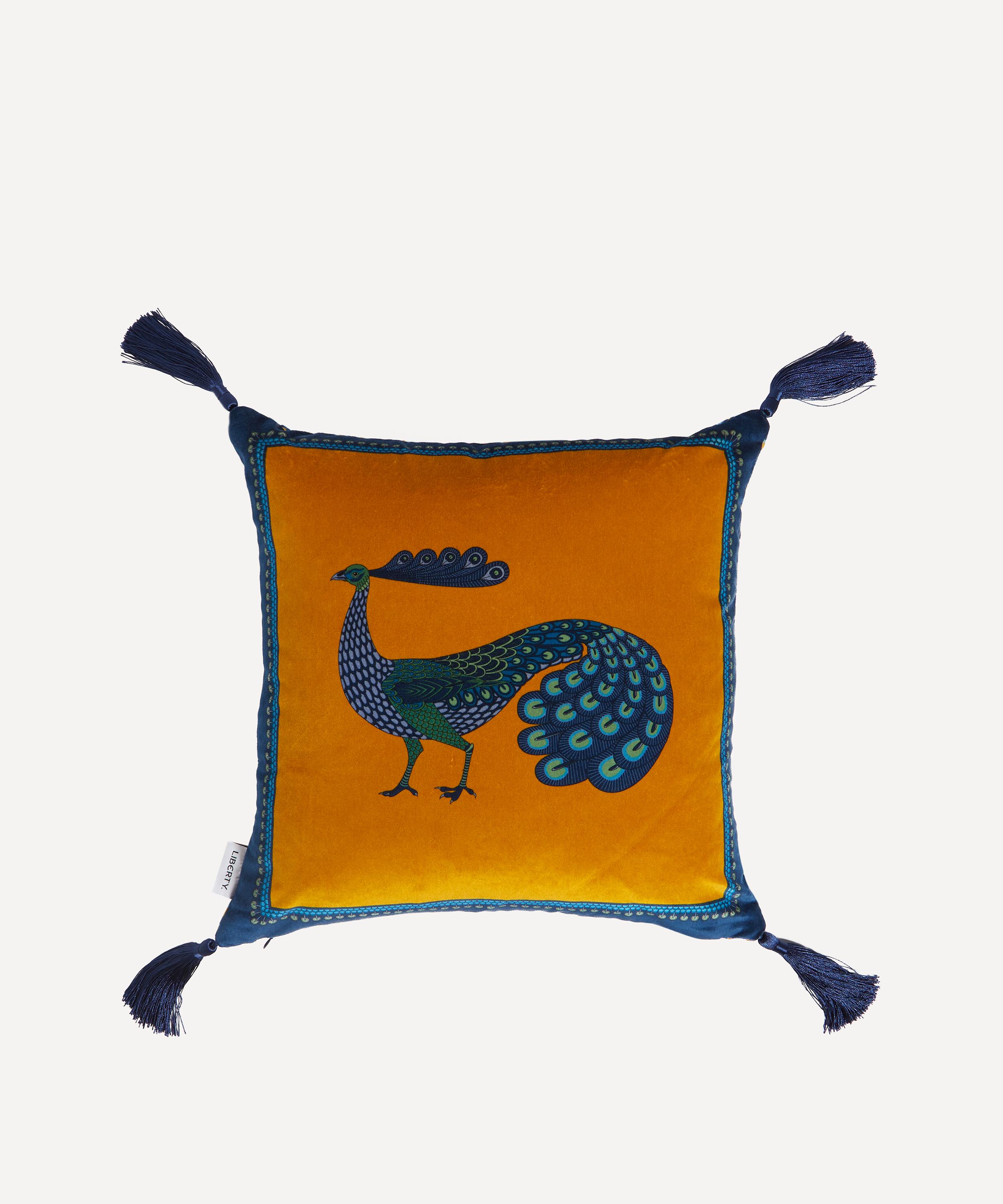 Liberty Peacock Garden Velvet Cushion