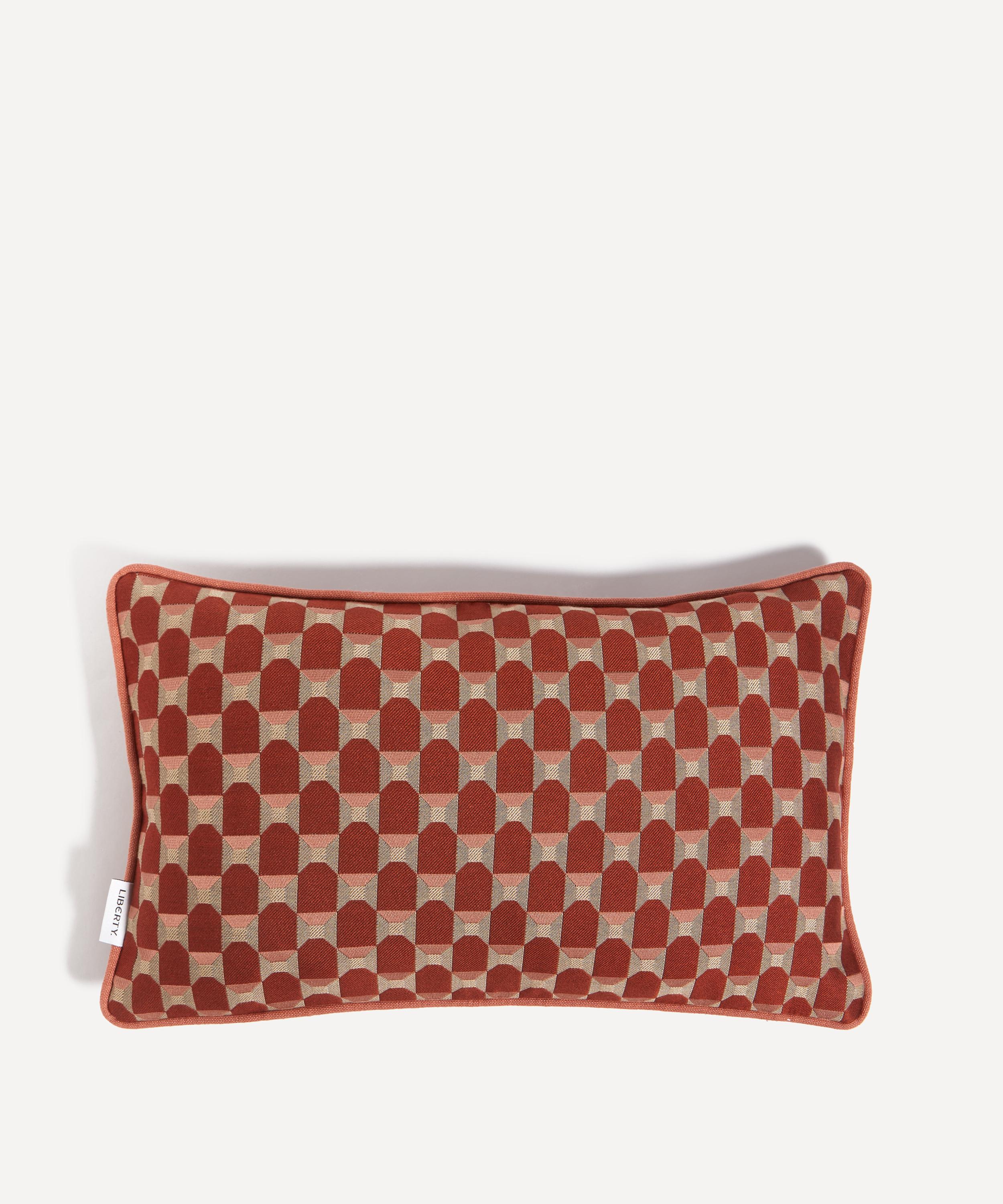 LIBERTY LIBERTY OBI CHECK JACQUARD RECTANGULAR CUSHION IN LACQUER 