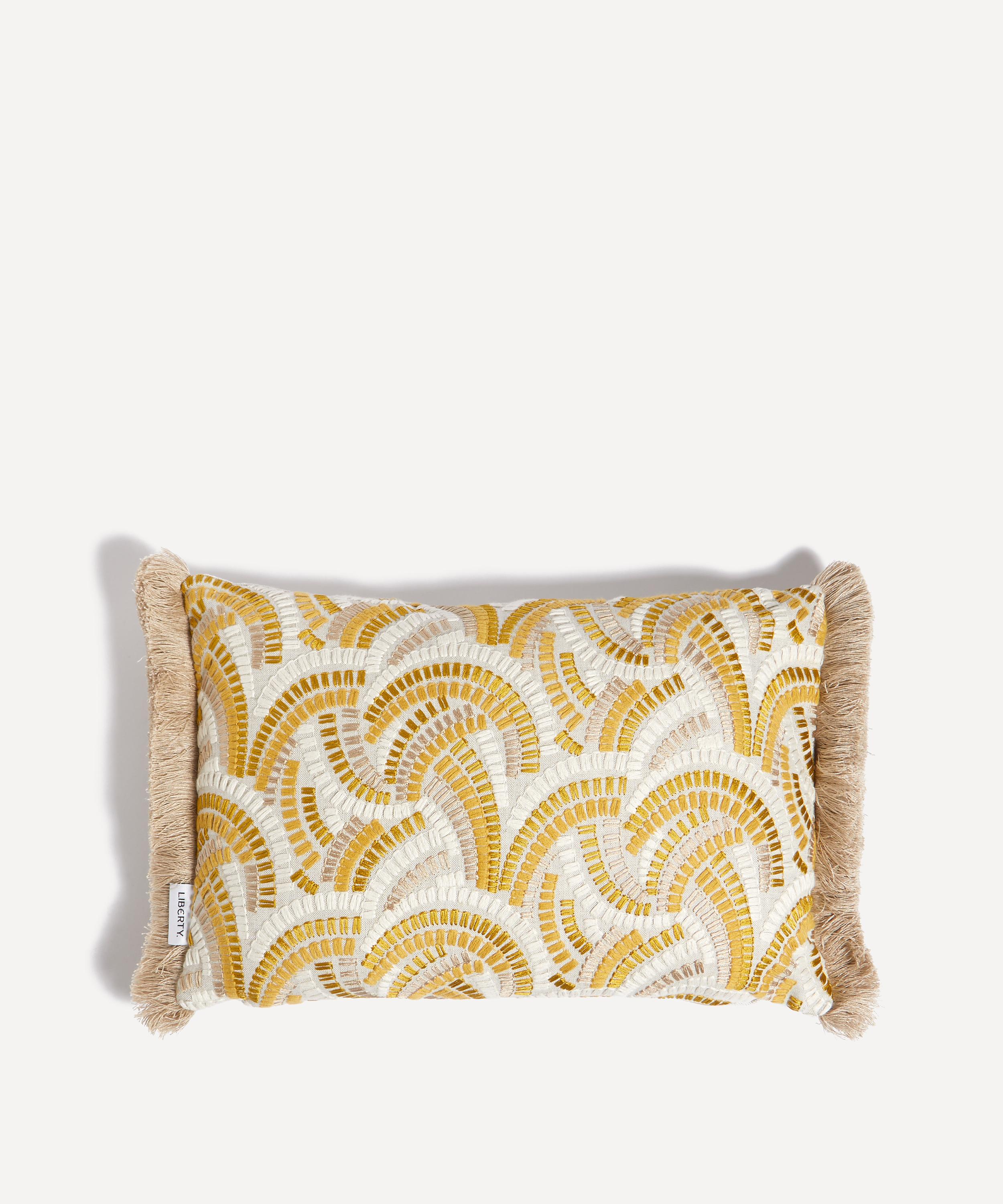 LIBERTY LIBERTY KIMONO KNOT RECTANGULAR CUSHION IN COSMOS 
