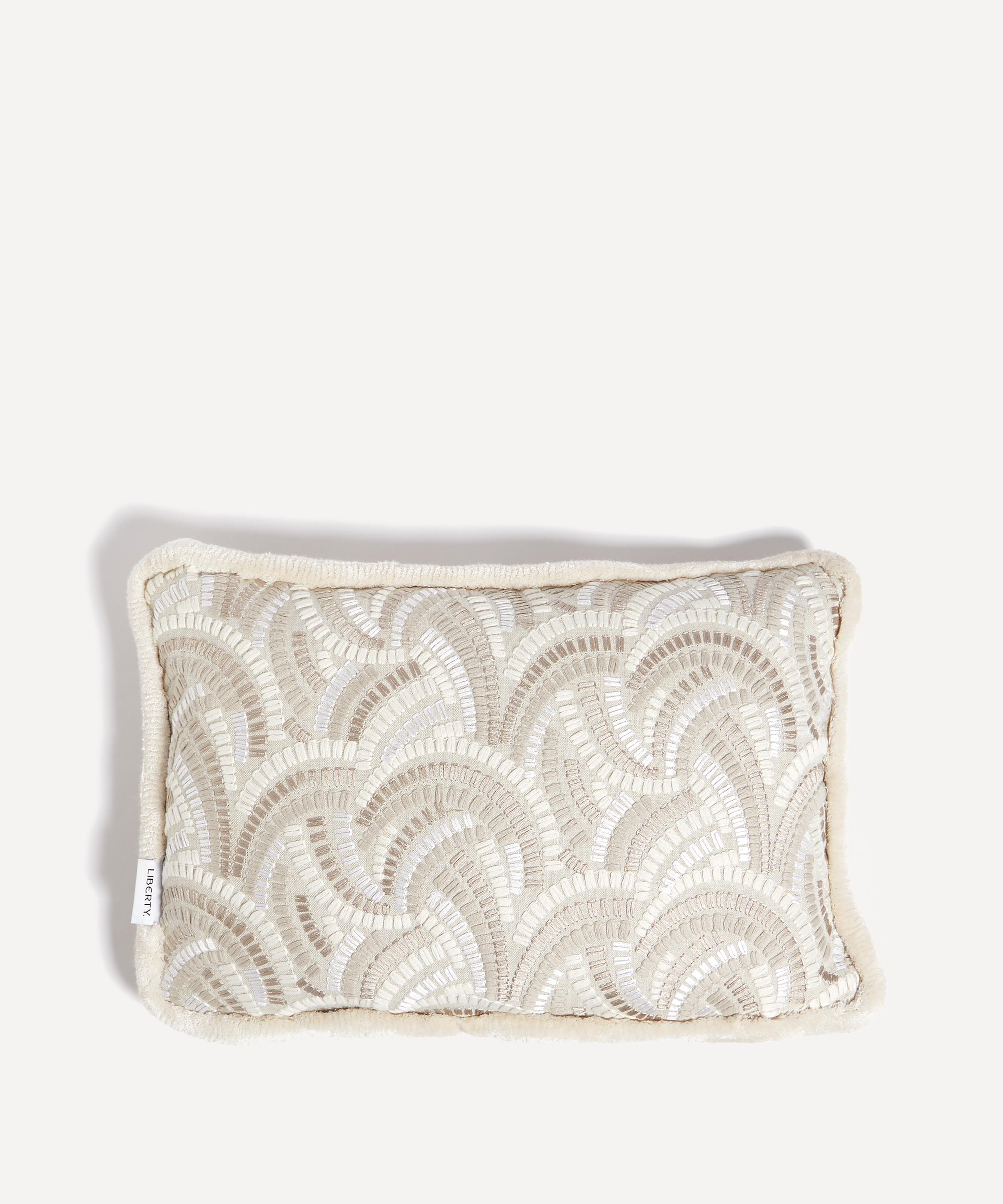 LIBERTY LIBERTY KIMONO KNOT RECTANGULAR CUSHION IN FENNEL 