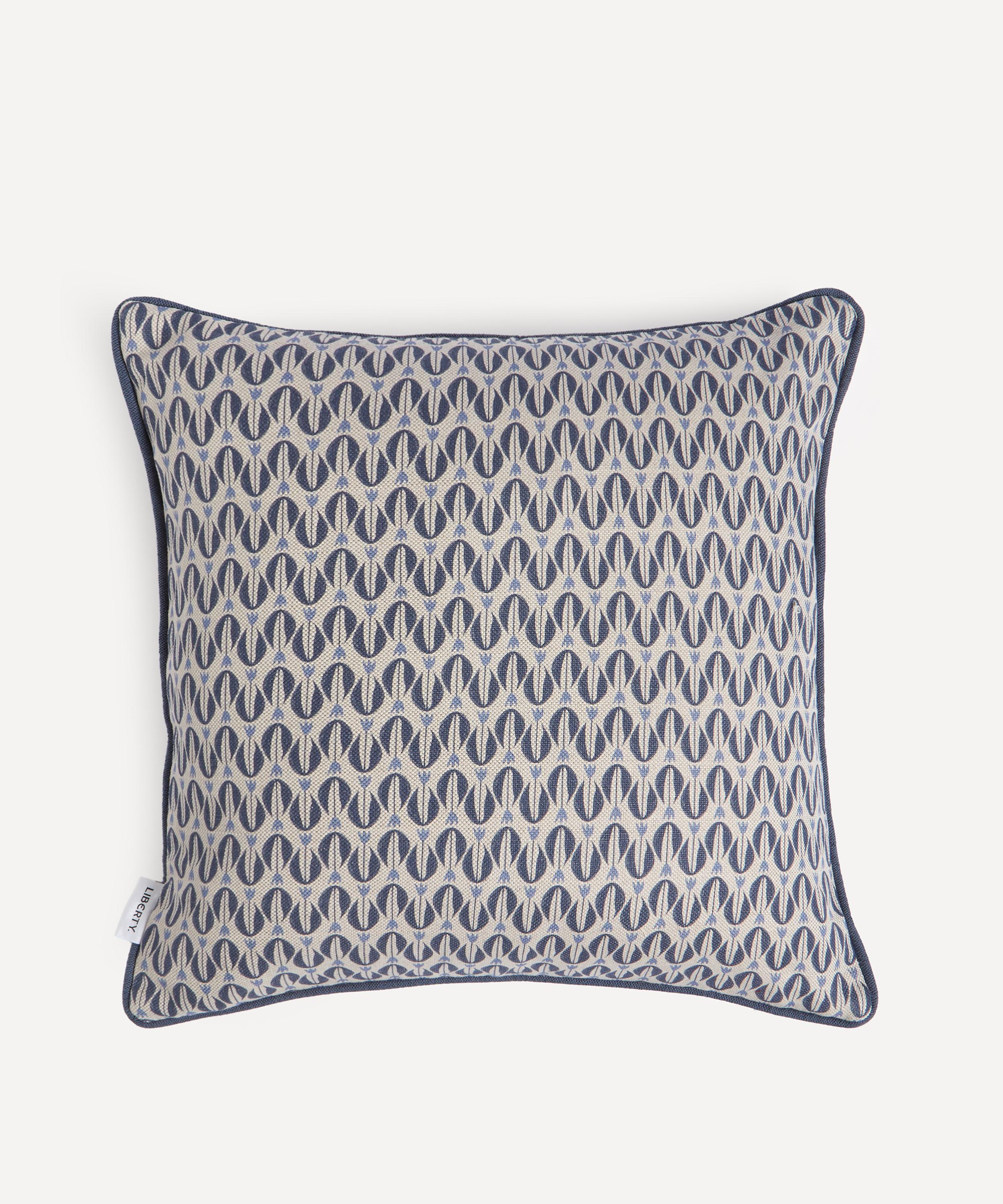 LIBERTY LIBERTY LUTEA SQUARE CUSHION IN LAPIS 