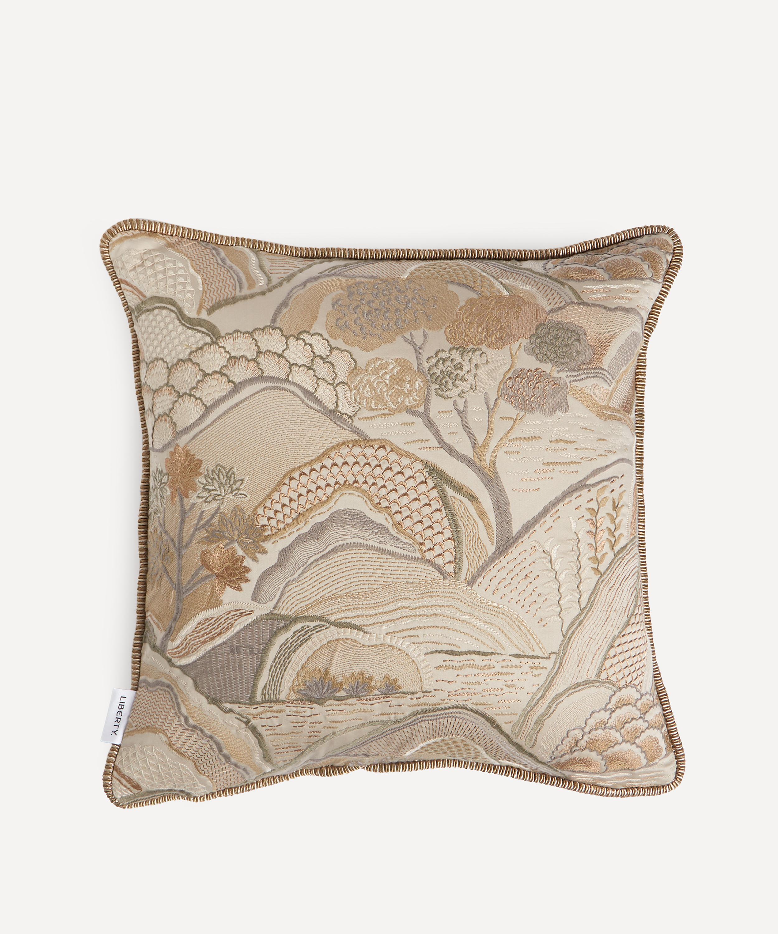 LIBERTY LIBERTY MOUNT EDO SQUARE CUSHION IN PEWTER 