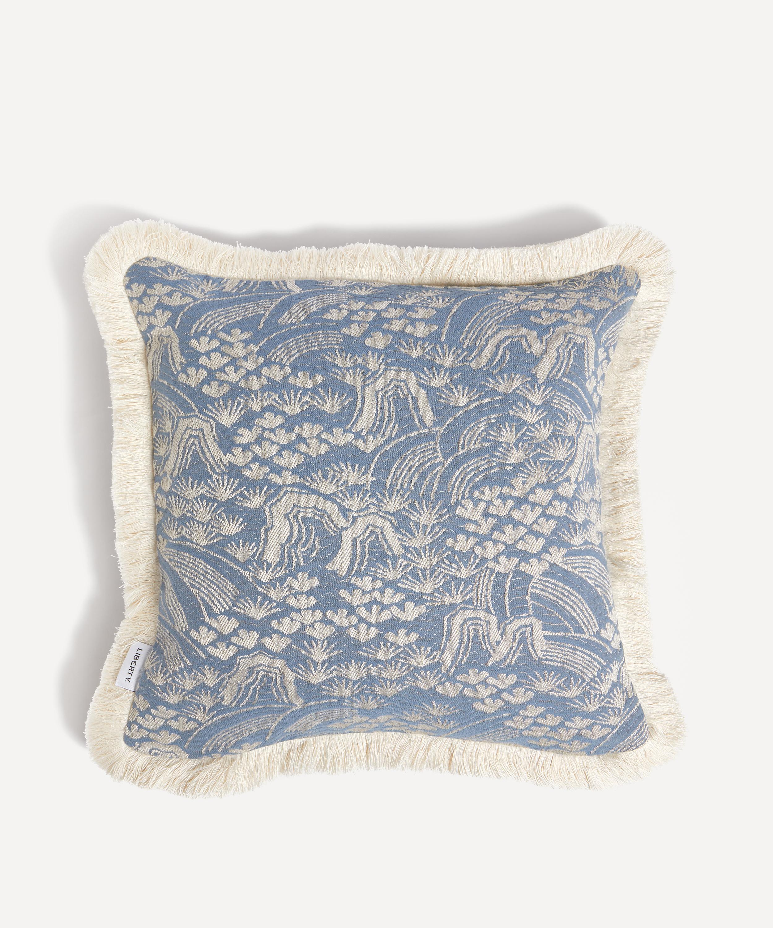 LIBERTY LIBERTY FOREST HILLS JACQUARD SQUARE CUSHION IN LICHEN 
