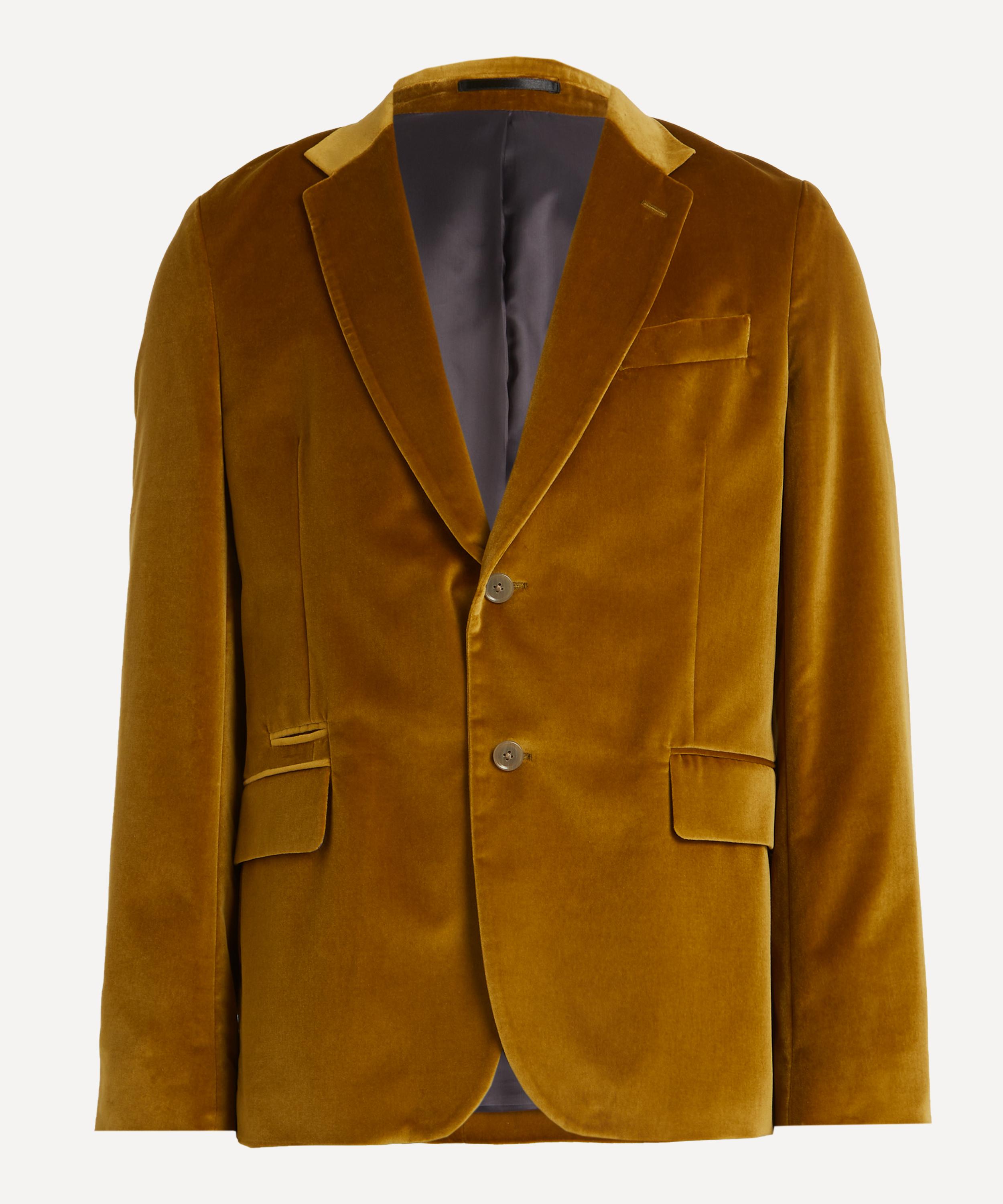 PAUL SMITH PAUL SMITH MENS CHARTREUSE VELVET TWO-BUTTON BLAZER 