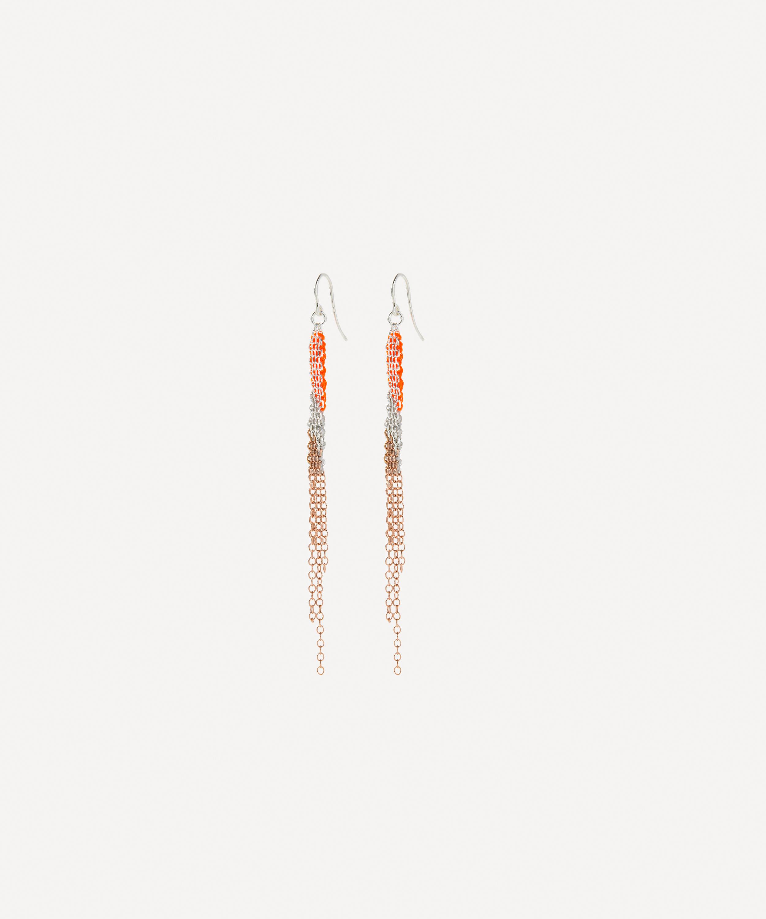 Stephanie Schneider Mixed Metal Two-tone Chain Drop Earrings