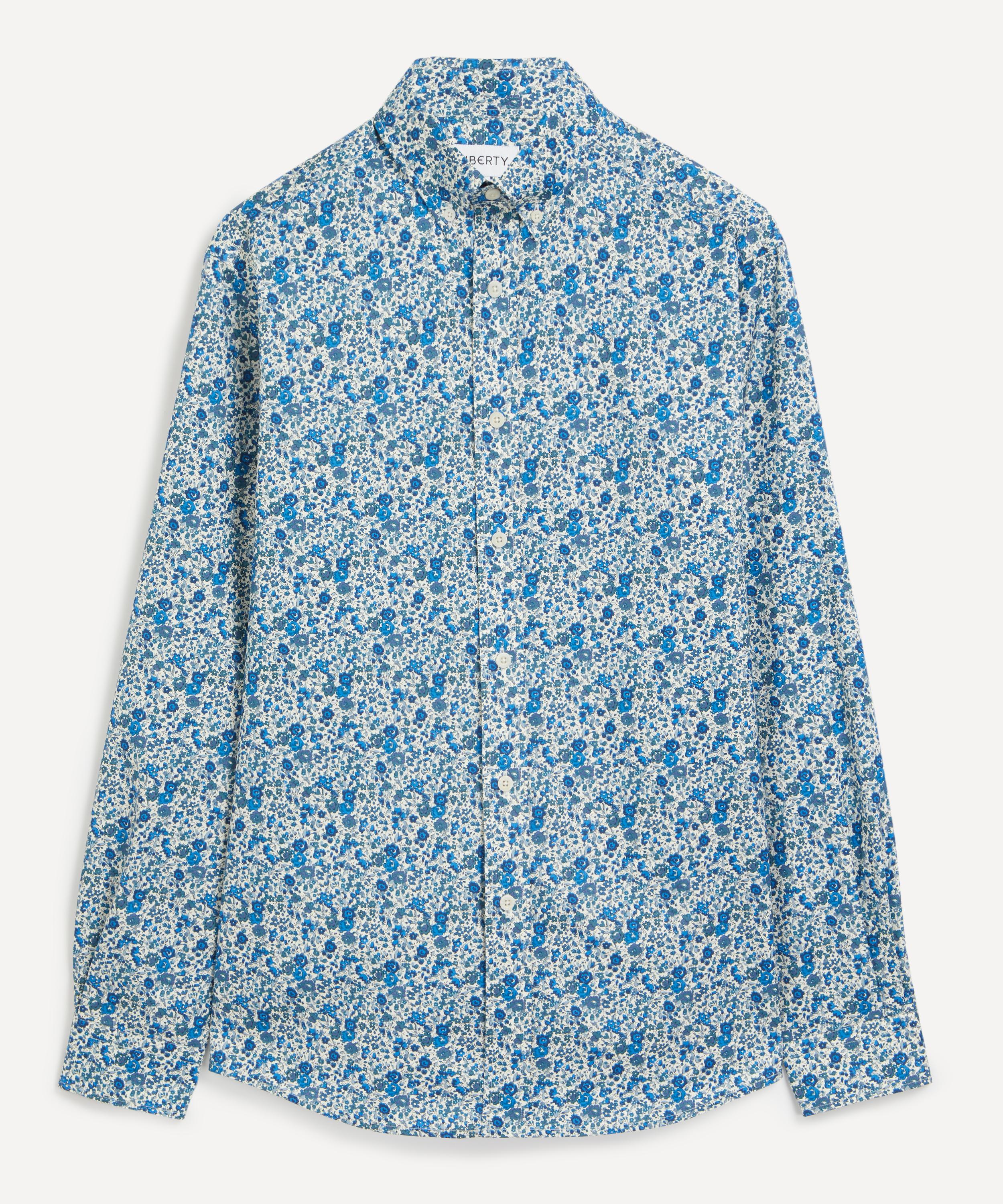 Liberty Mens Button-down Regular Fit Shirt In Emma And Georgina In Blue