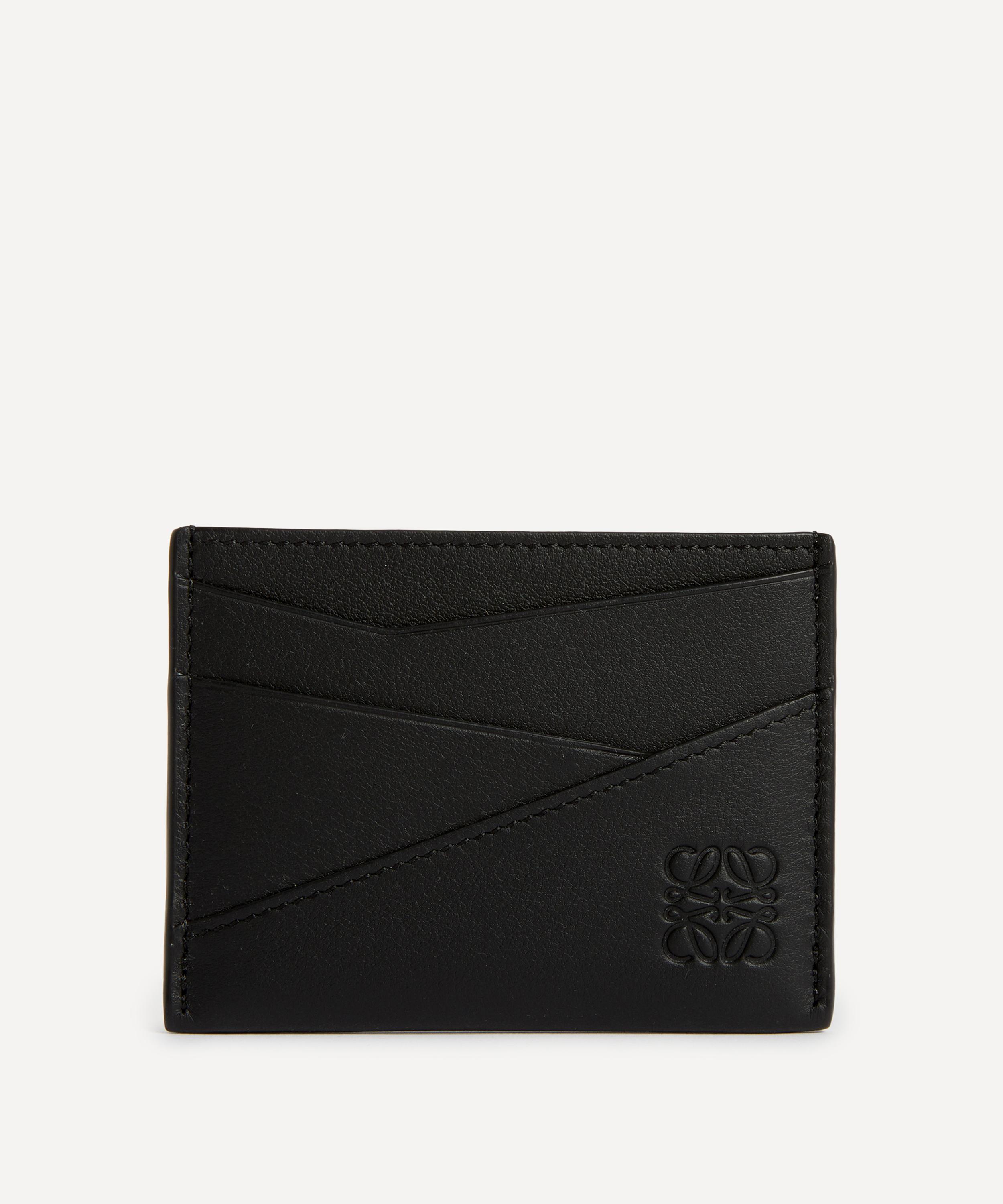 Loewe Logo-debossed Leather Cardholder In Black