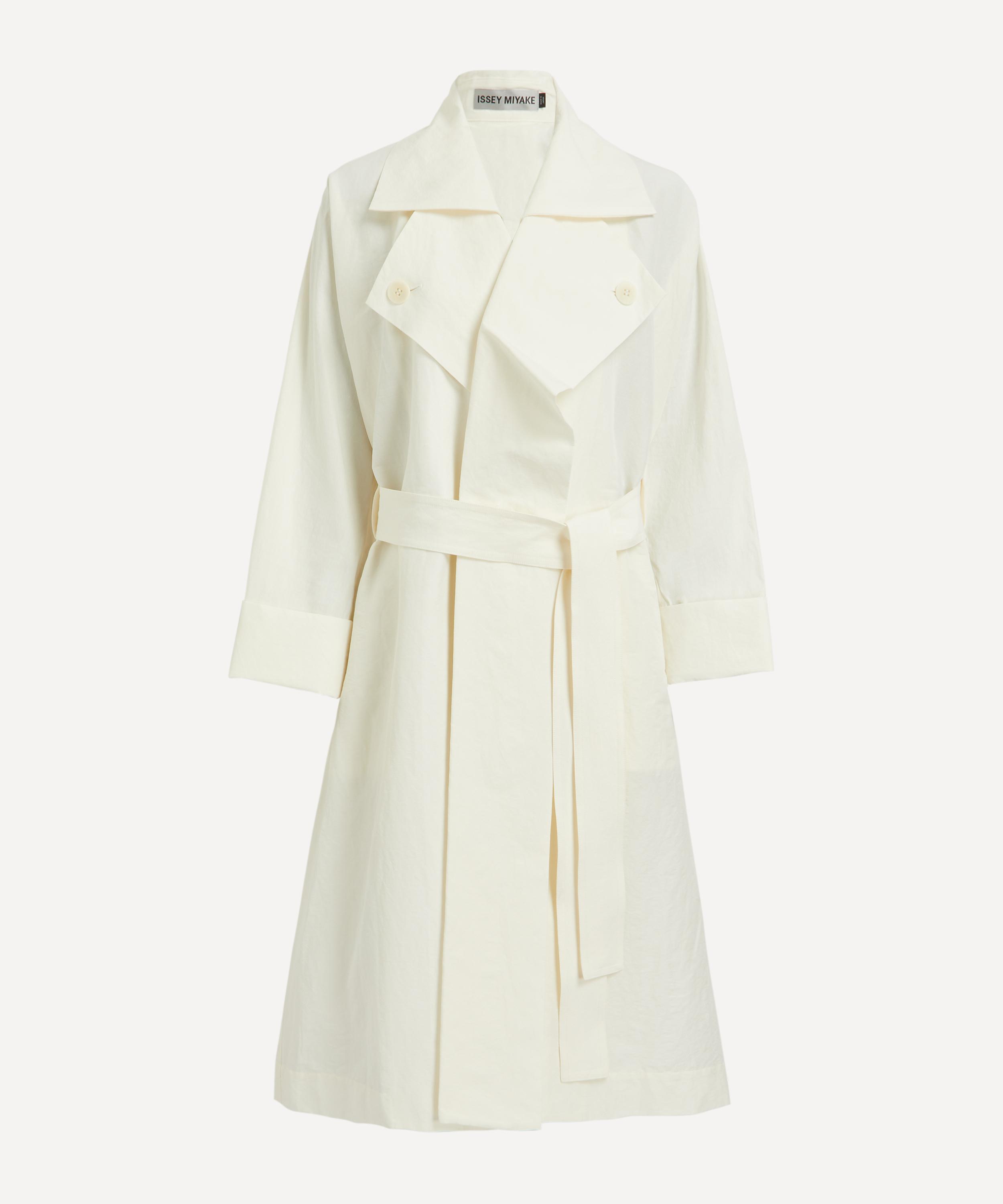 Shop Issey Miyake Pleats Please  Women's Shaped Membrane Linen-blend Trench Coat