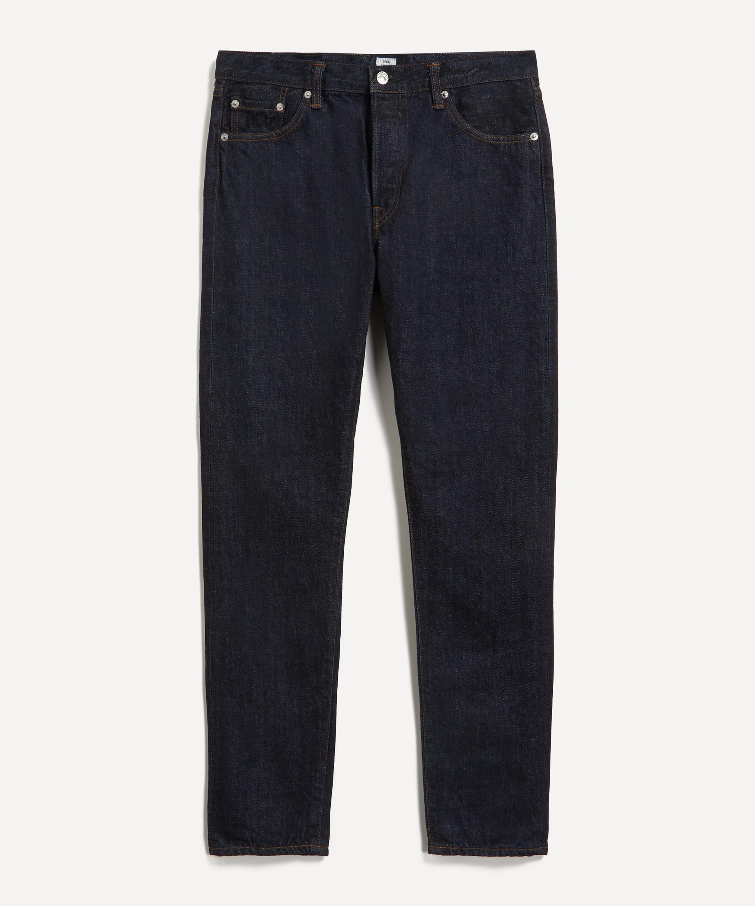 Edwin Mens Slim Tapered Kurabo Denim Red Selvage Jeans In Blue Dark Used