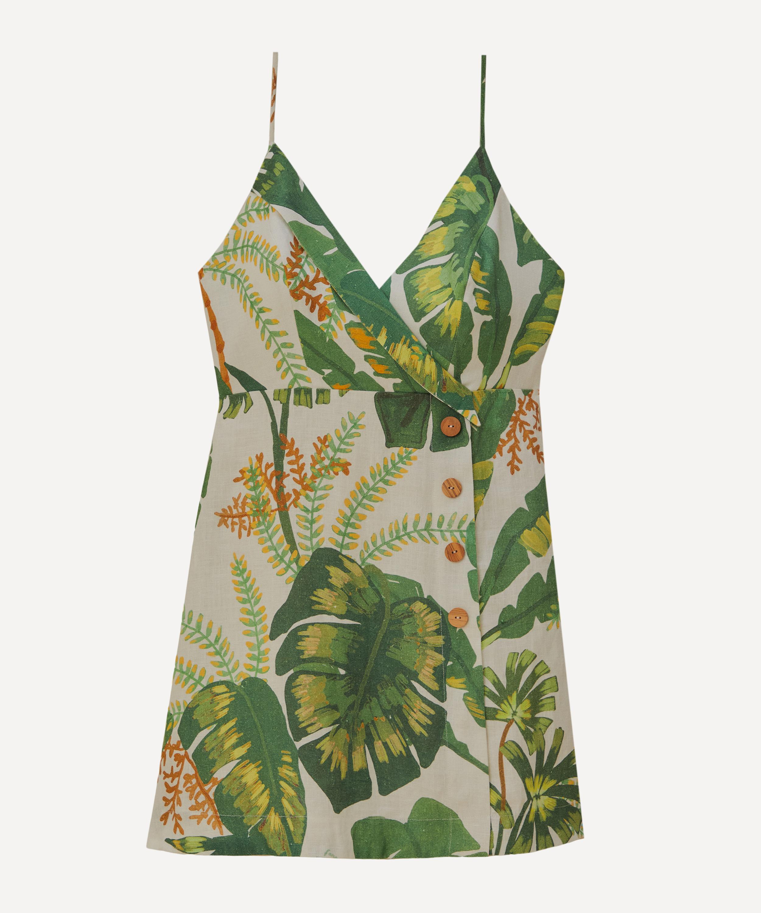 FARM Rio Women's Tropical Forest Off-White Mini-Dress Small