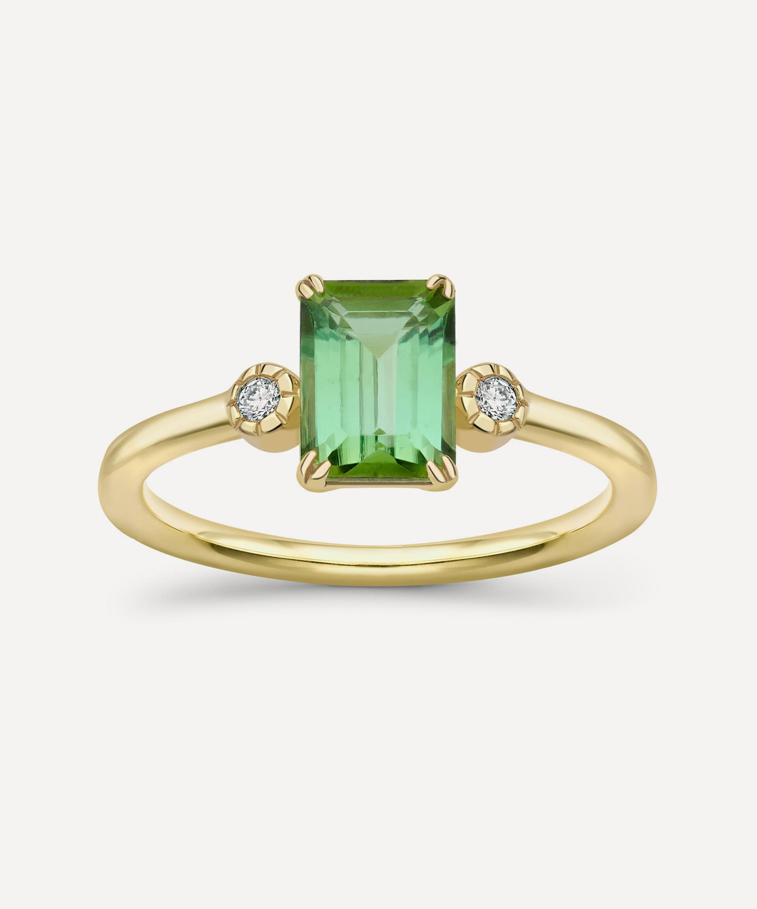 Dinny Hall 14ct Gold Violet Tourmaline And Diamond Ring