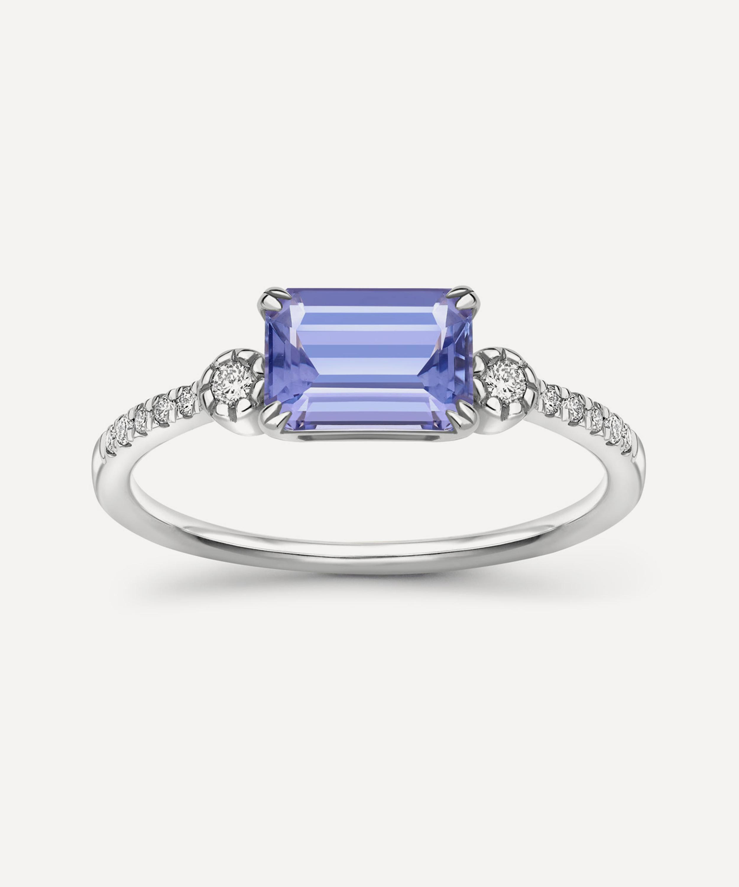 Dinny Hall 14ct White Gold Betony Tanzanite and Diamond Ring K Luxury