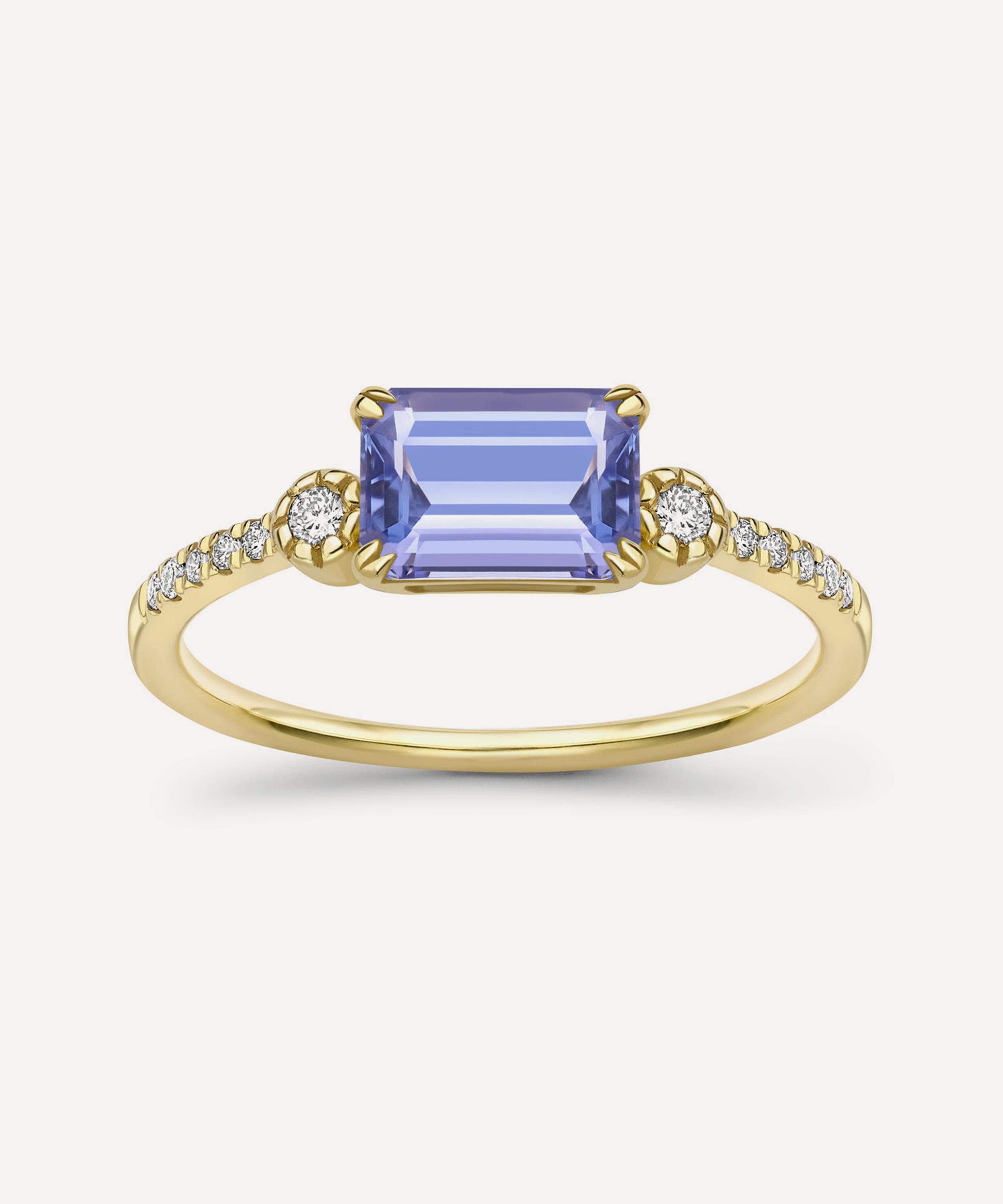 Dinny Hall 14ct Gold Betony Tanzanite and Diamond Ring Luxury