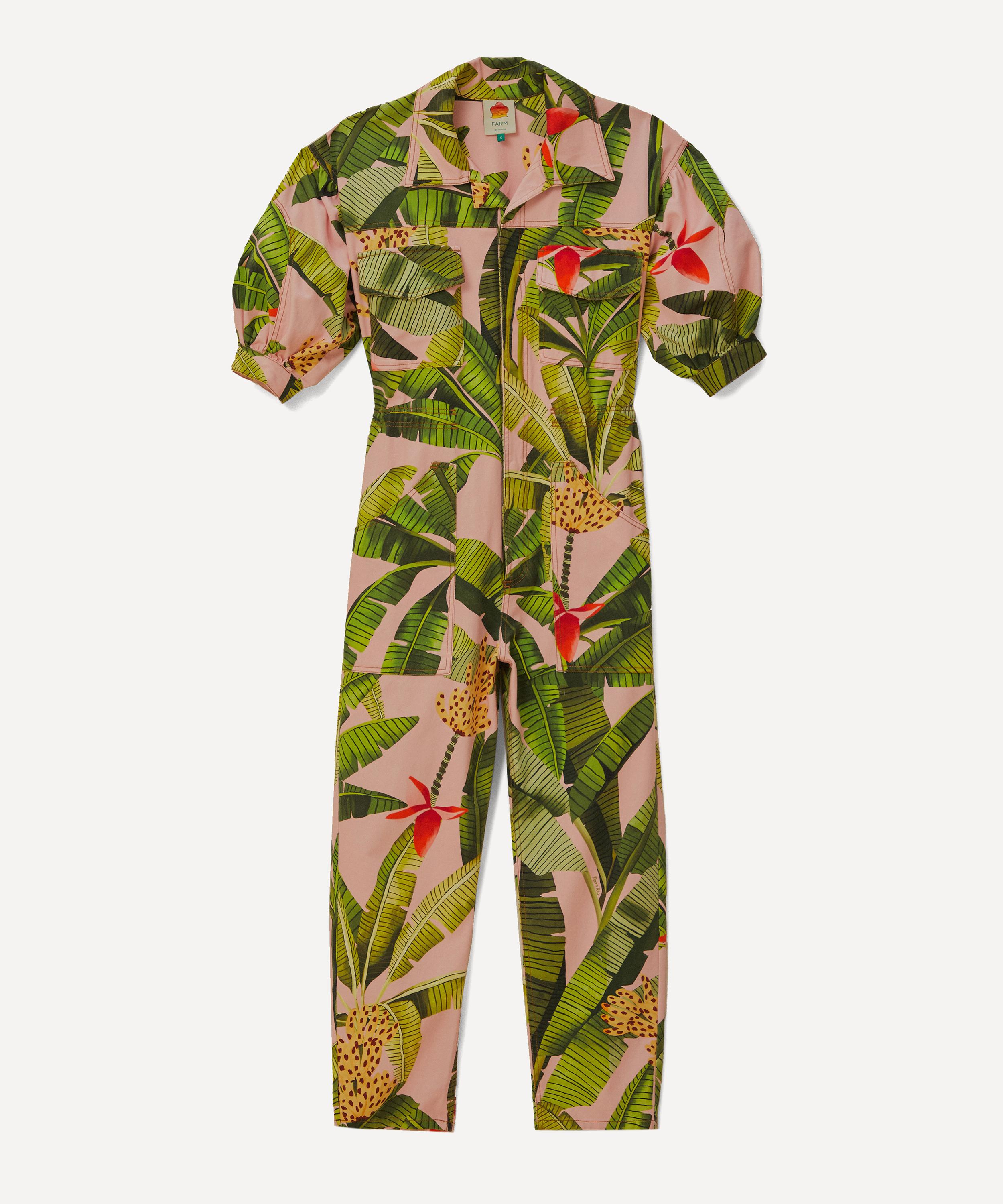 FARM Rio Women's Pink Banana Leaves Jumpsuit