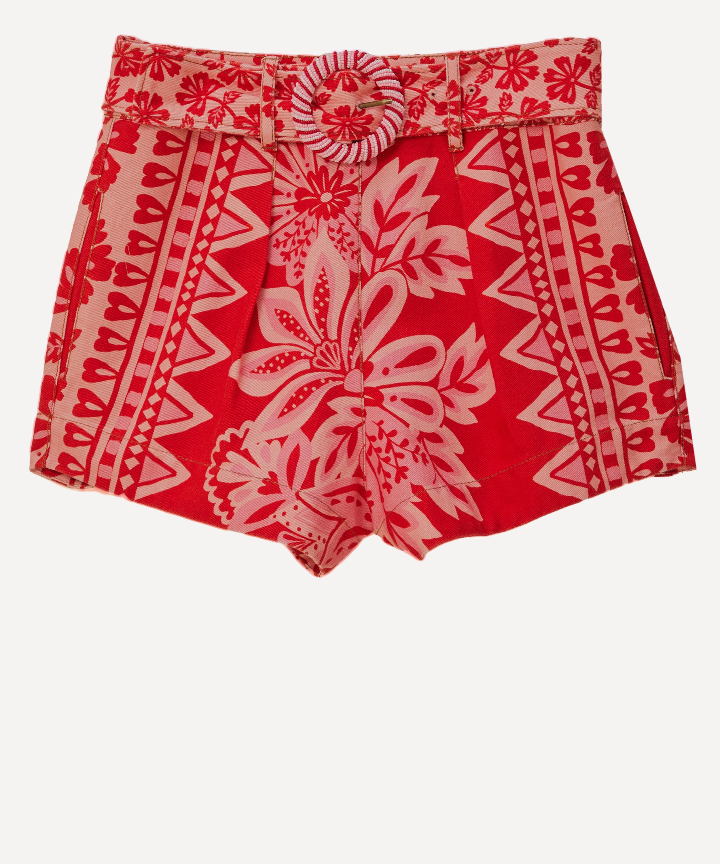 FARM Rio Women's Flora Tapestry Red Shorts 29