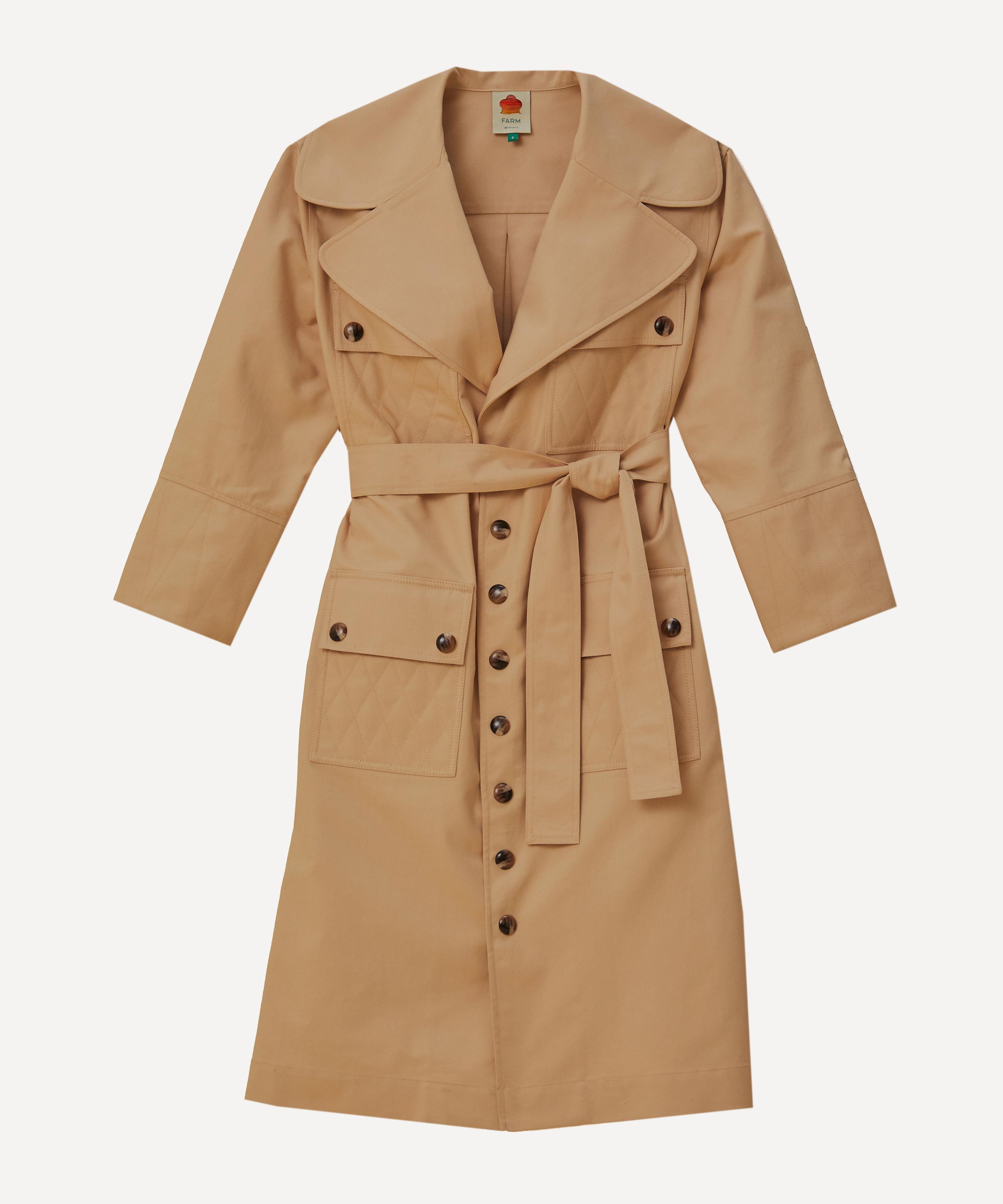 FARM Rio Women's Pockets Over Nude Trench Coat L