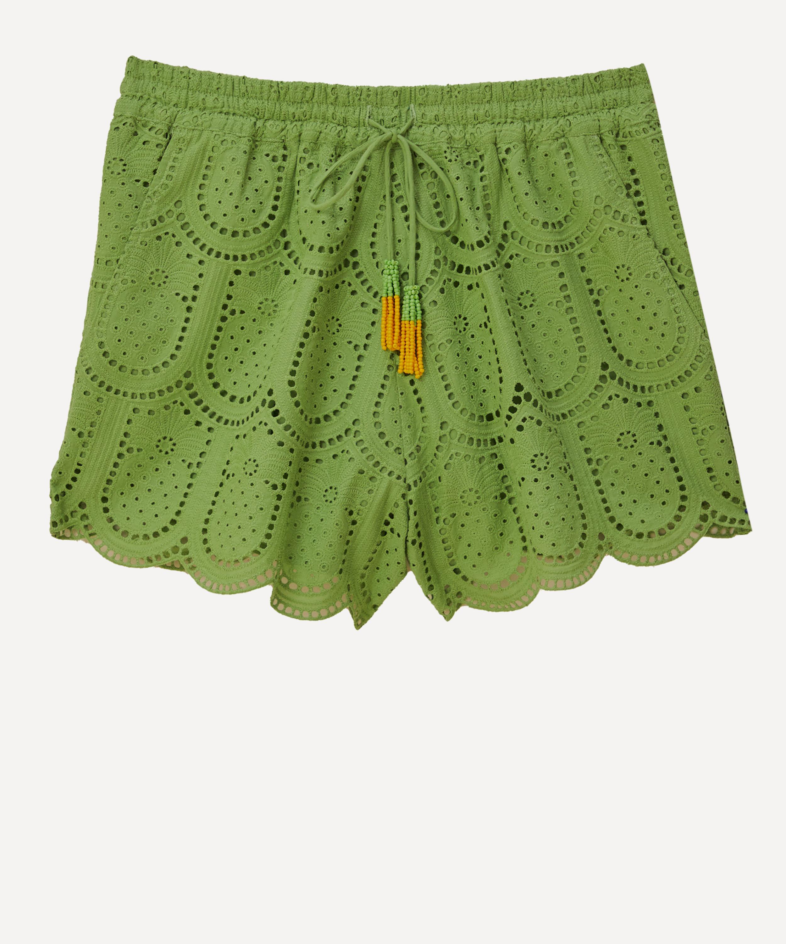 FARM Rio Women's Pineapple Eyelet Shorts Green XL