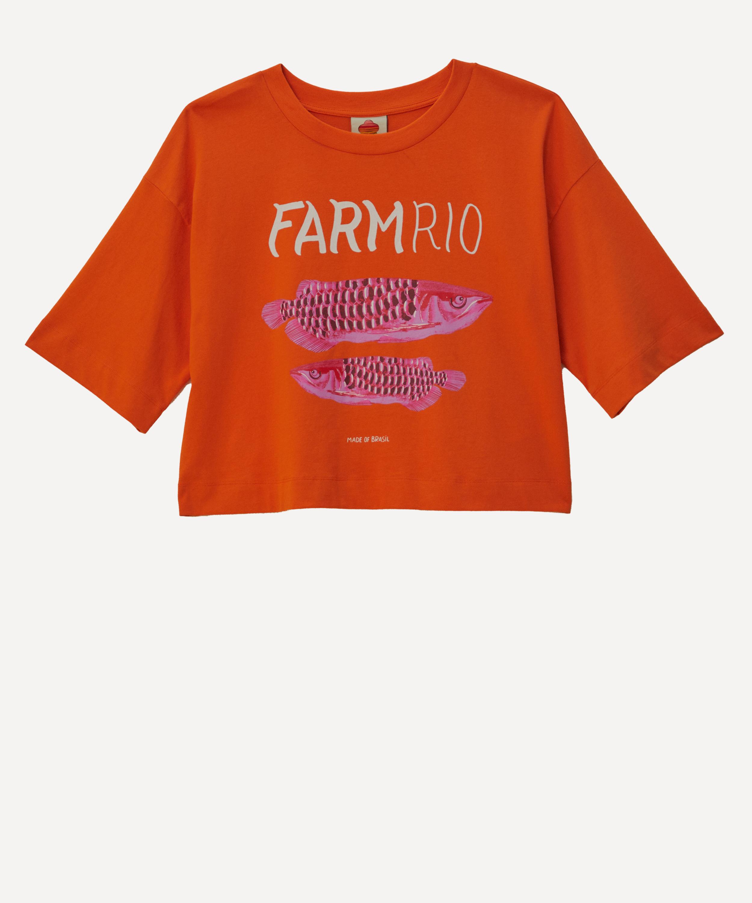 FARM RIO FARM RIO WOMEN'S ORANGE FARM COTTON T-SHIRT 