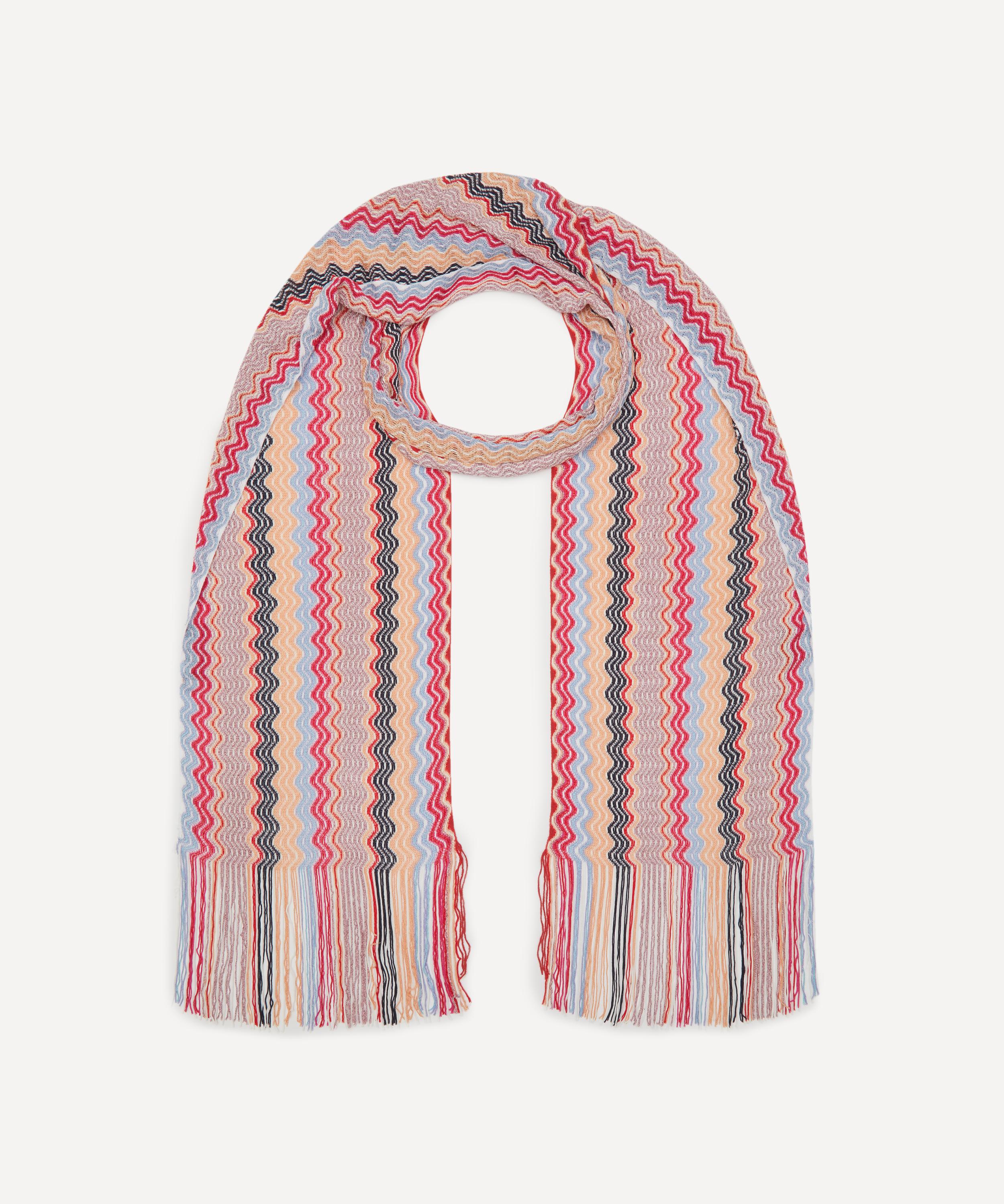 Shop Missoni Women's Zig-zag Long Fringed Scarf