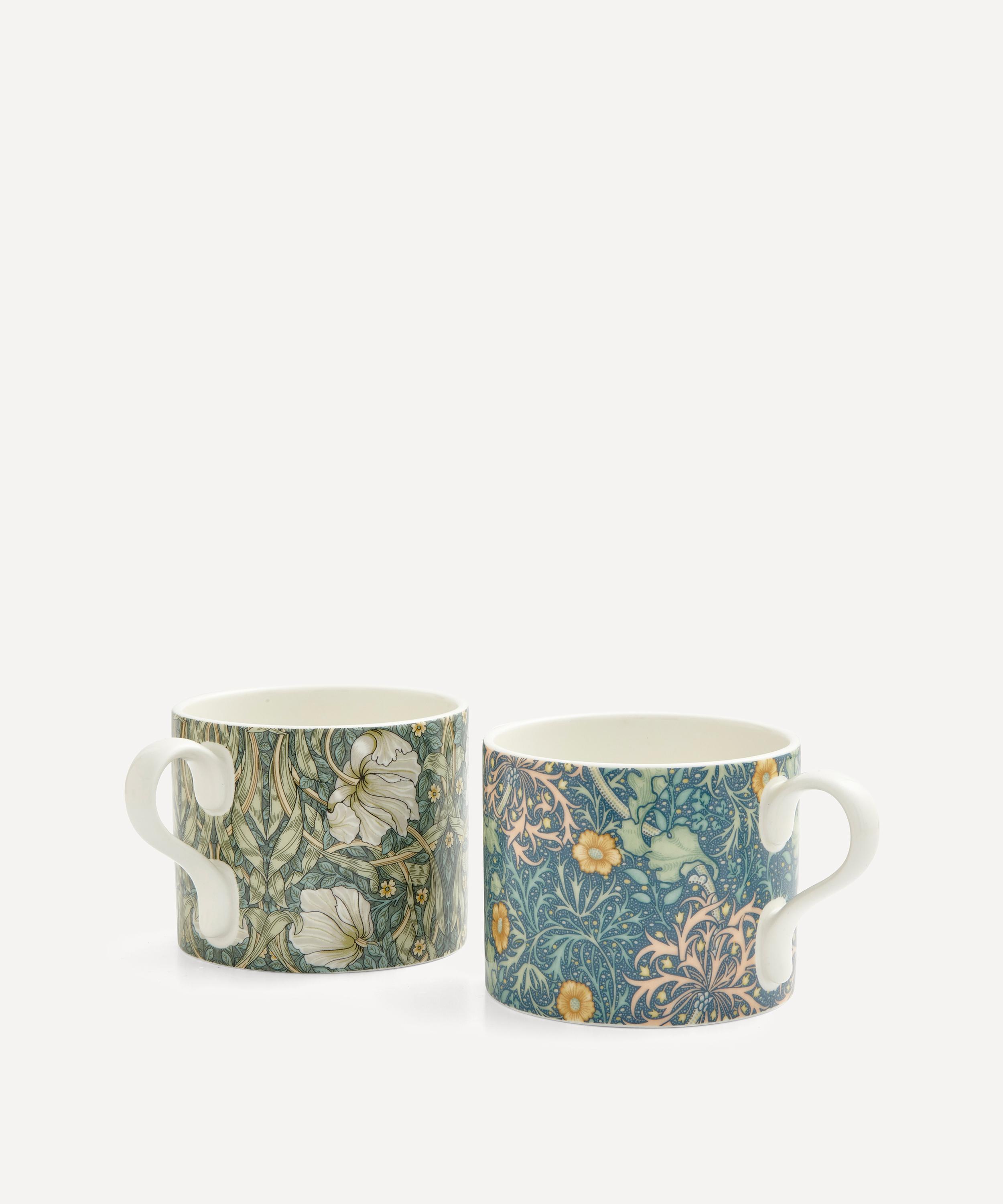 Spode X Morris And Co. Seaweed And Pimpernel Mugs Set Of 2