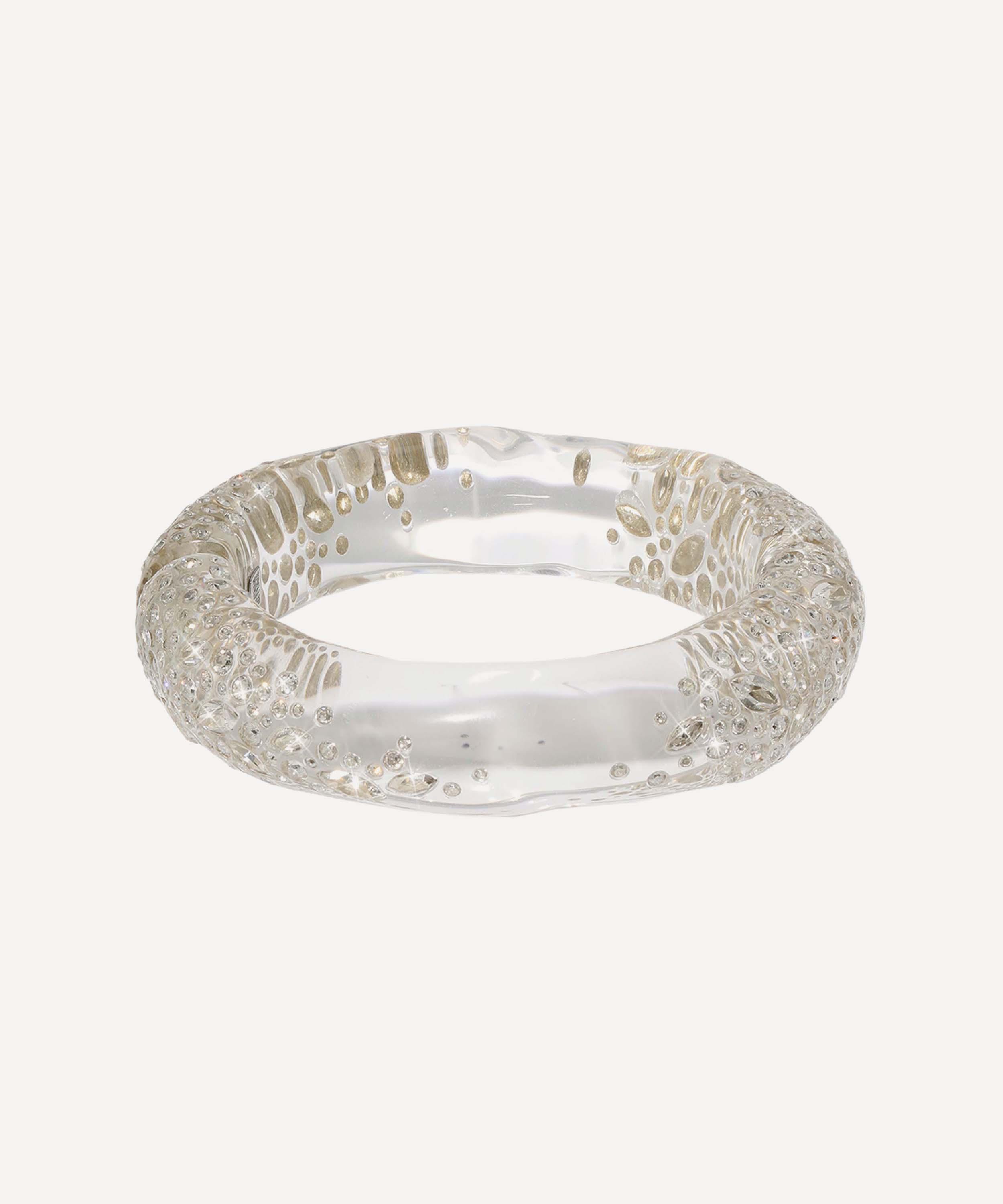 ALEXIS BITTAR ALEXIS BITTAR CONFETTI CRYSTAL LUCITE BANGLE BRACELET 