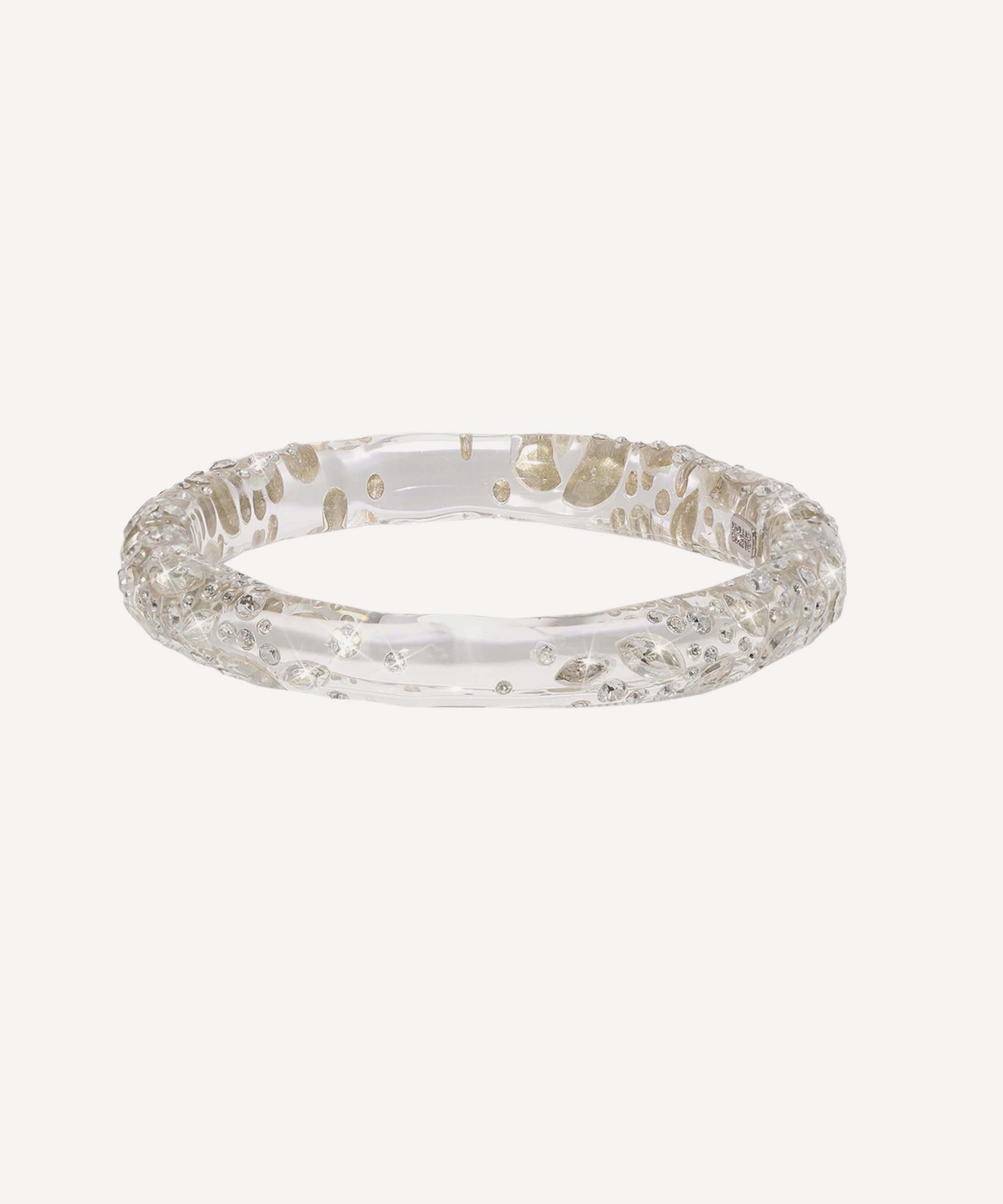 ALEXIS BITTAR ALEXIS BITTAR CONFETTI CRYSTAL LUCITE SKINNY BANGLE BRACELET 