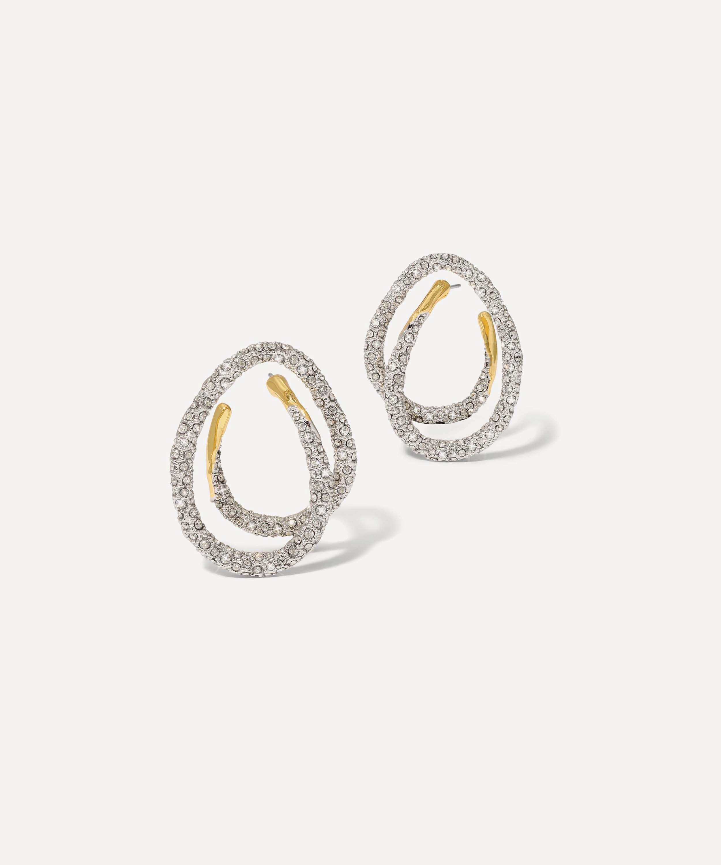 ALEXIS BITTAR ALEXIS BITTAR 14CT GOLD-PLATED SOLANALES CRYSTAL SPIRAL EARRINGS 