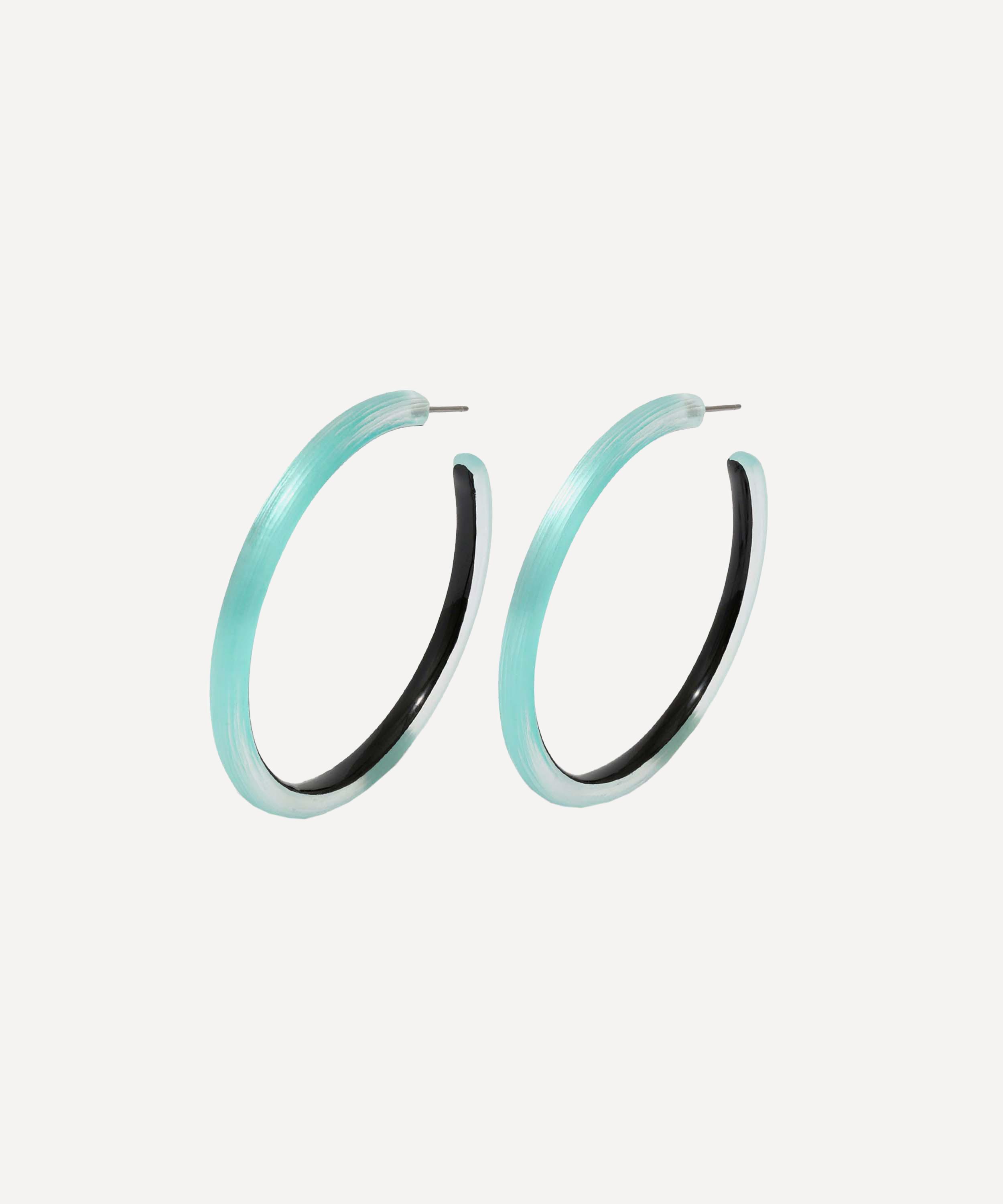 ALEXIS BITTAR ALEXIS BITTAR 14CT GOLD-PLATED SKINNY LUCITE HOOP EARRINGS 