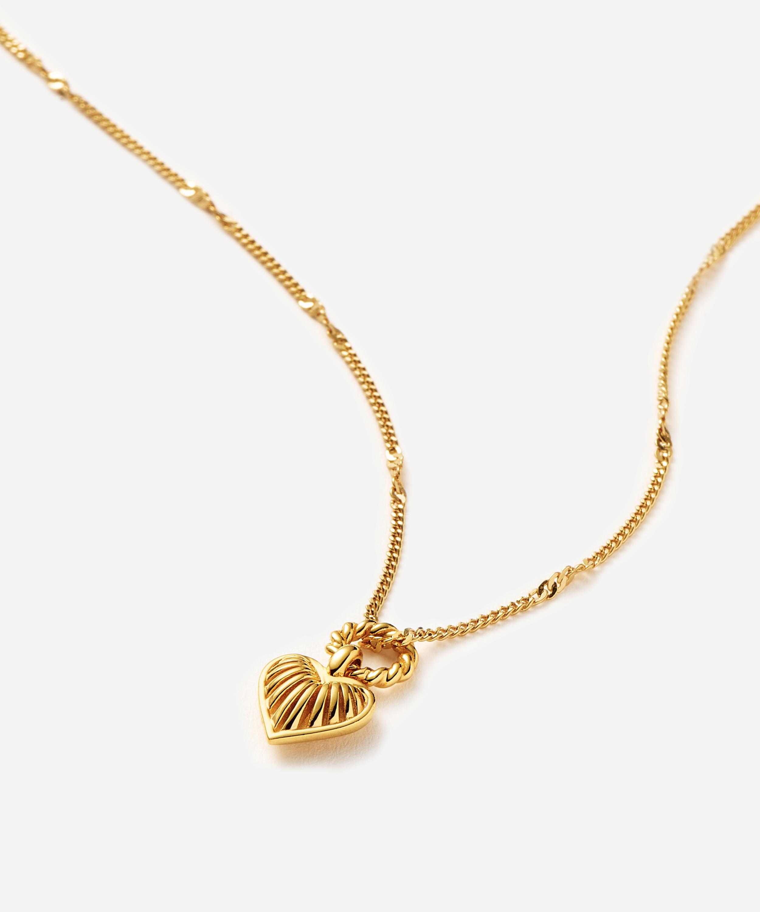 Missoma 18ct Gold-plated Vermeil Silver Mini Ridge Heart Pendant Necklace