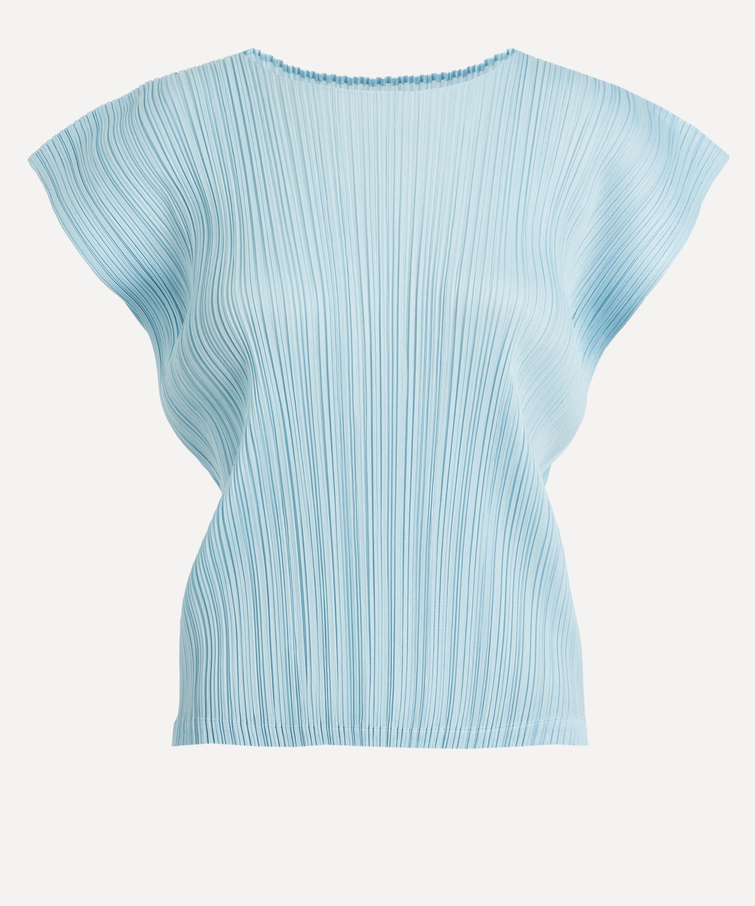 Pleats Please Issey Miyake Women's MONTHLY COLOURS MARCH Pleated Top Light Blue 3