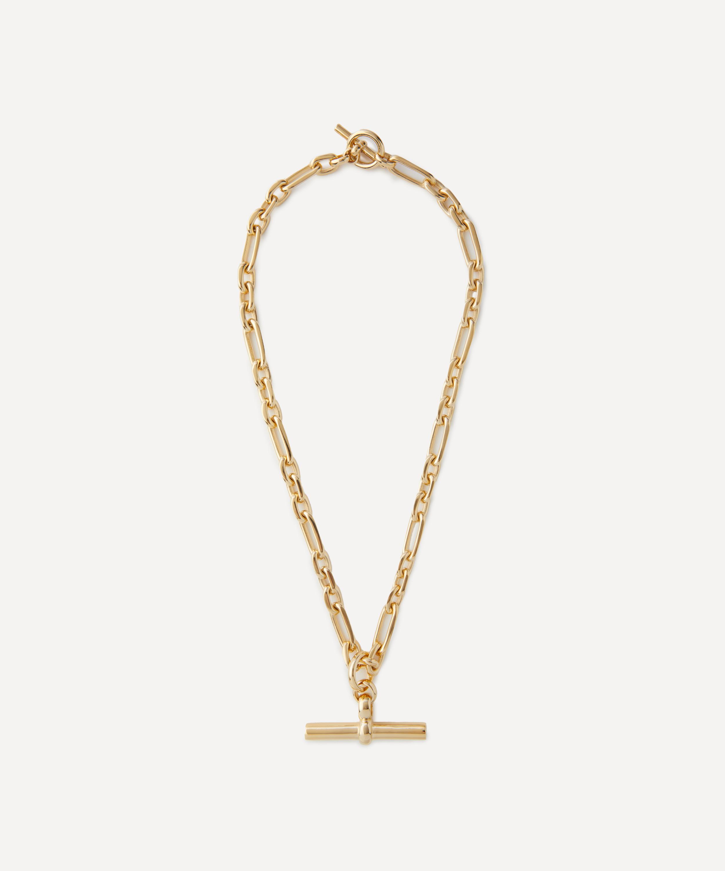 Tilly Sveaas Mens Sterling Silver Giant T-bar Watch Chain Necklace