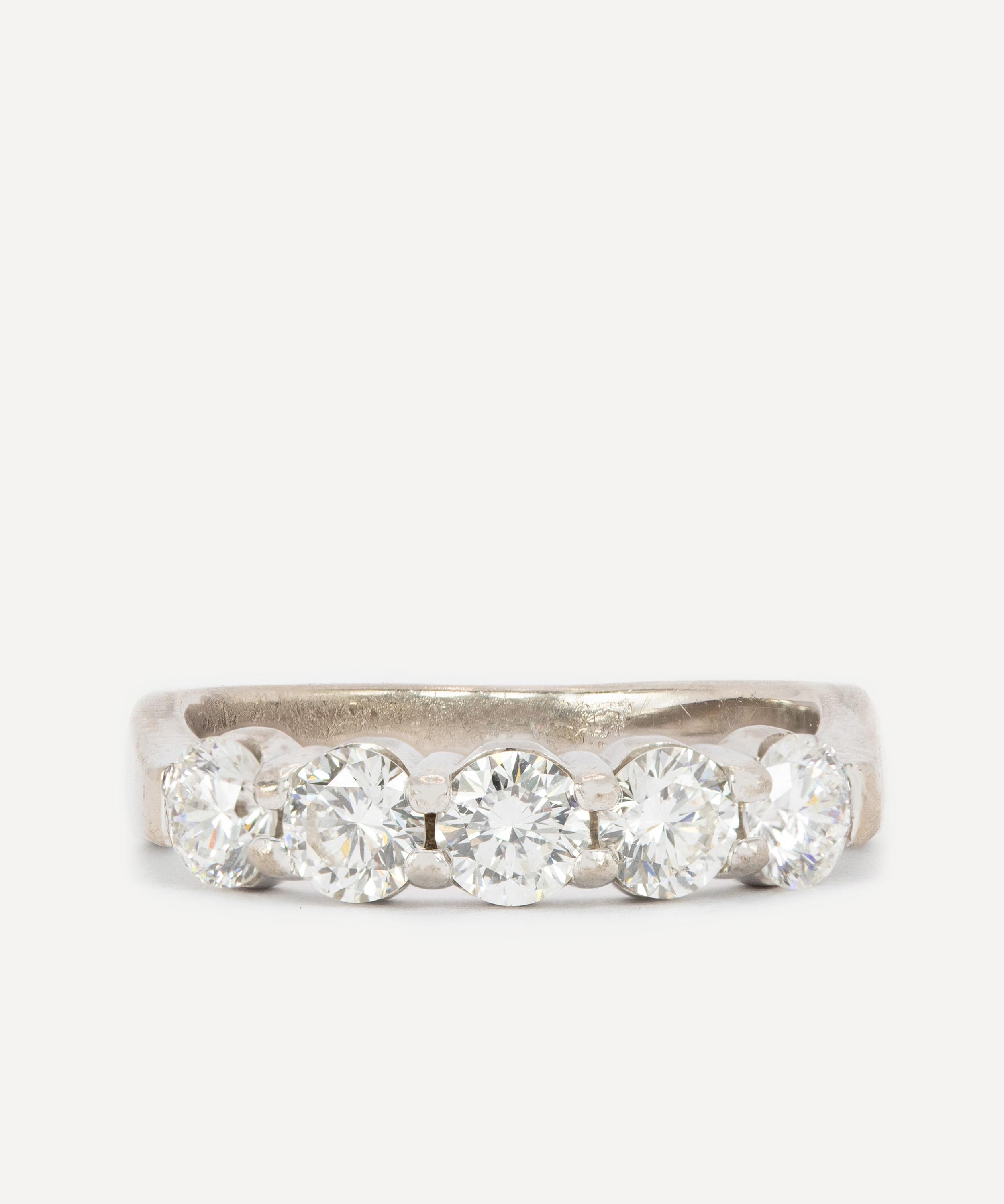 Kojis 18ct White Gold Vintage Five Stone Diamond Ring J Luxury Gift