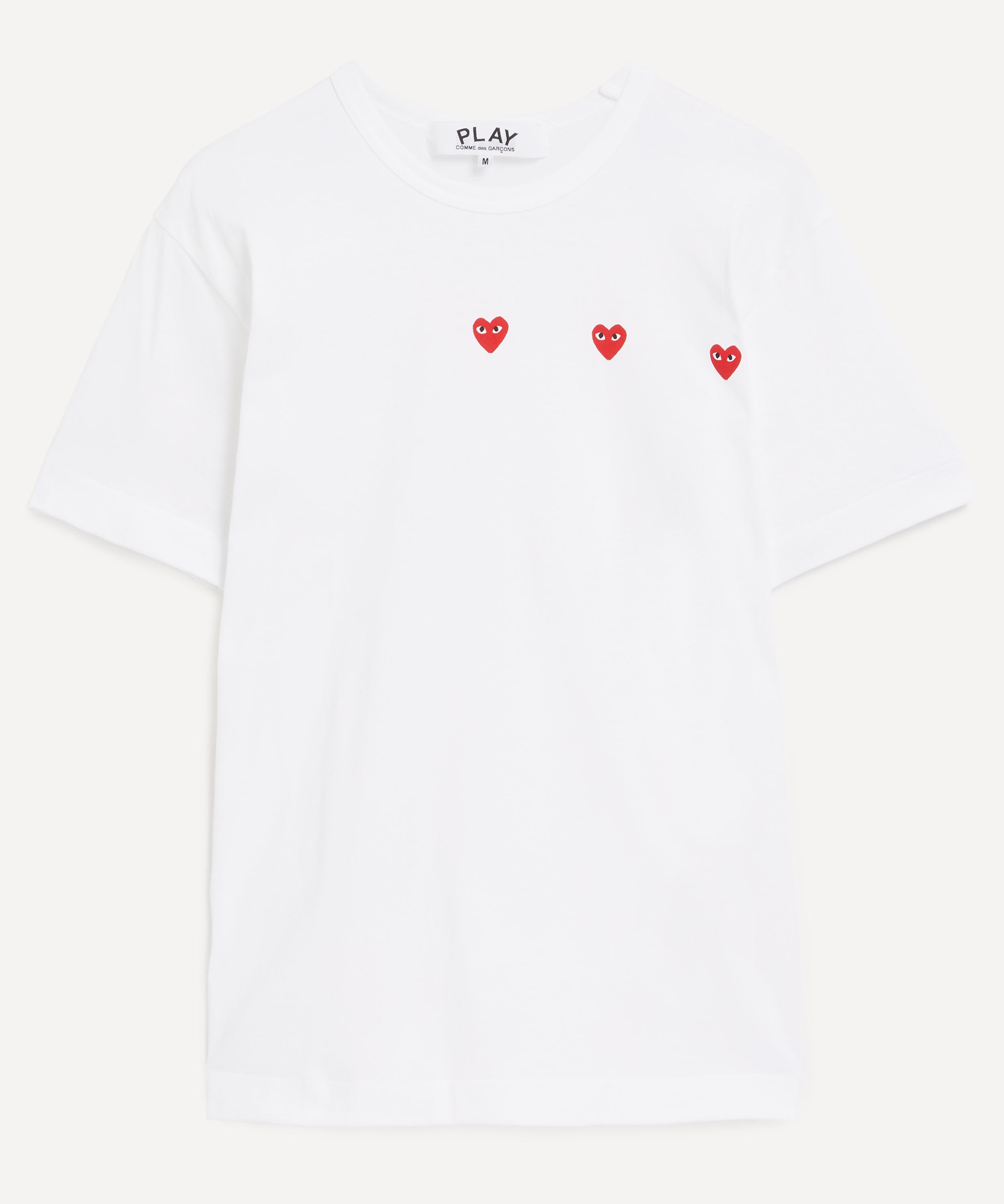 Comme des Garcons Play Mens Multi Red Heart T-Shirt White