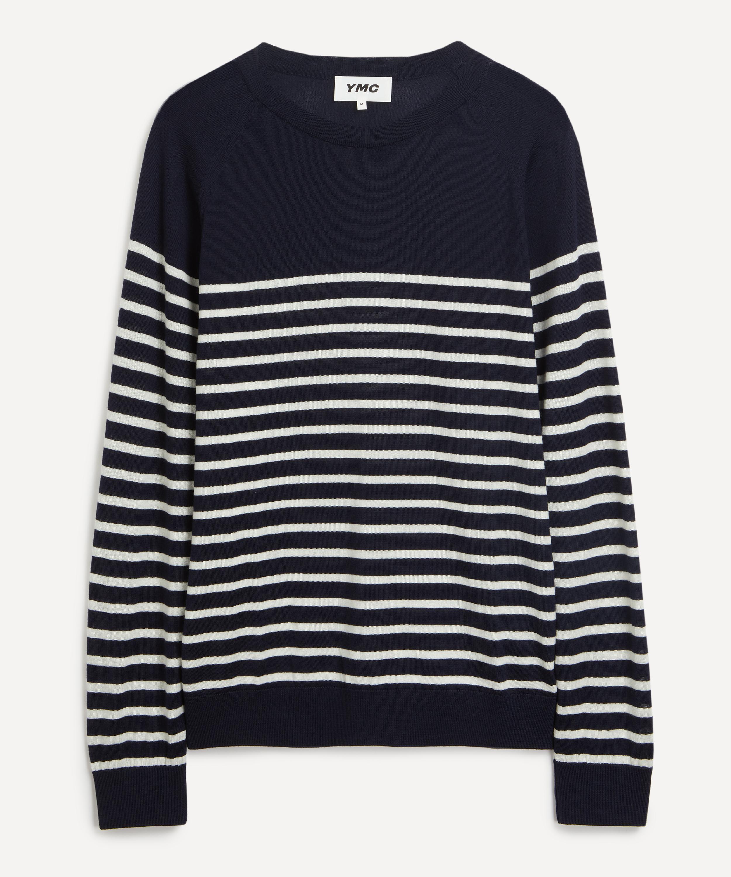 YMC Mens Suedehead Crewneck Knit Navy