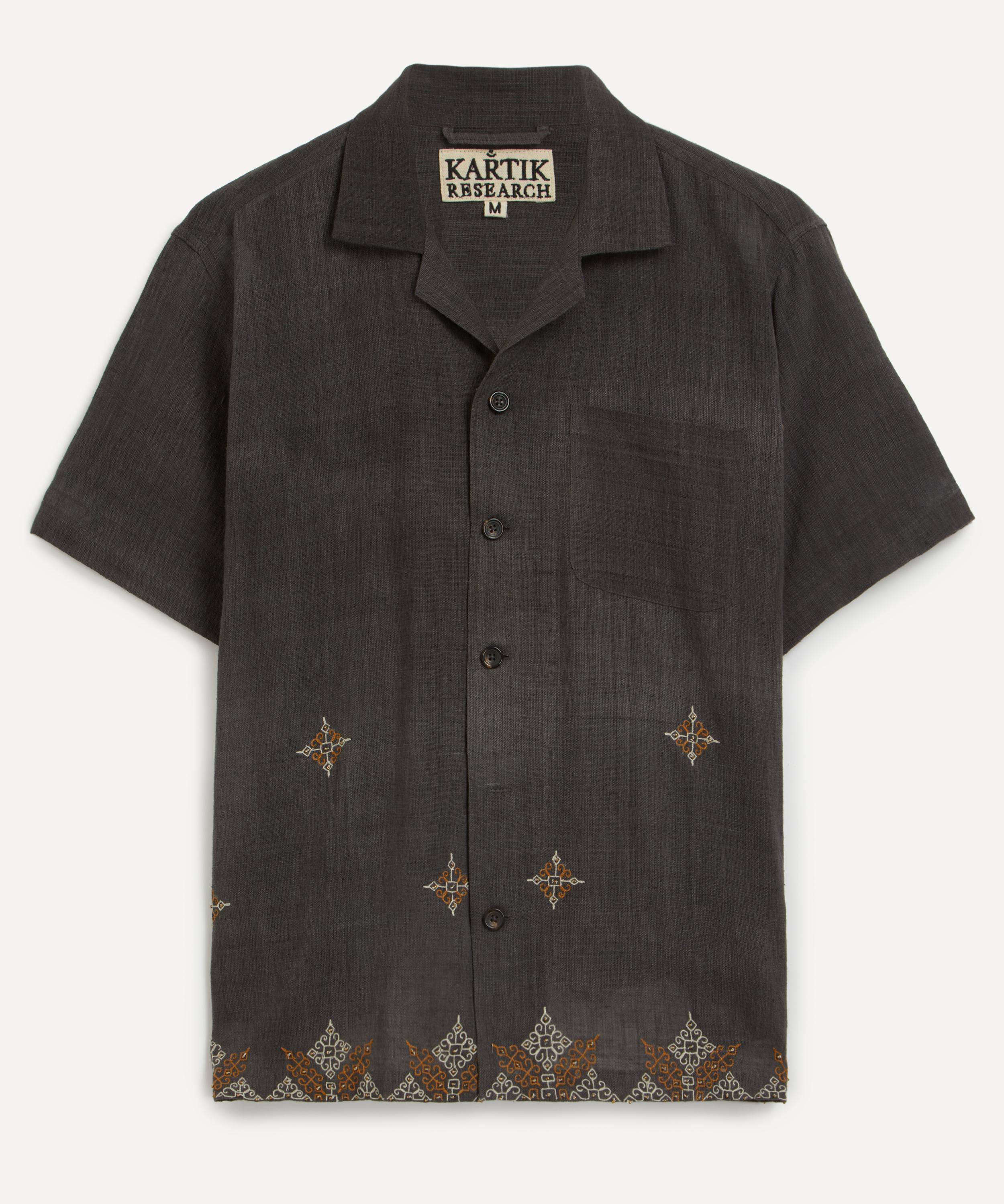 Shop Kartik Research Mens Kasuti Handwoven Embroidered Cotton Shirt