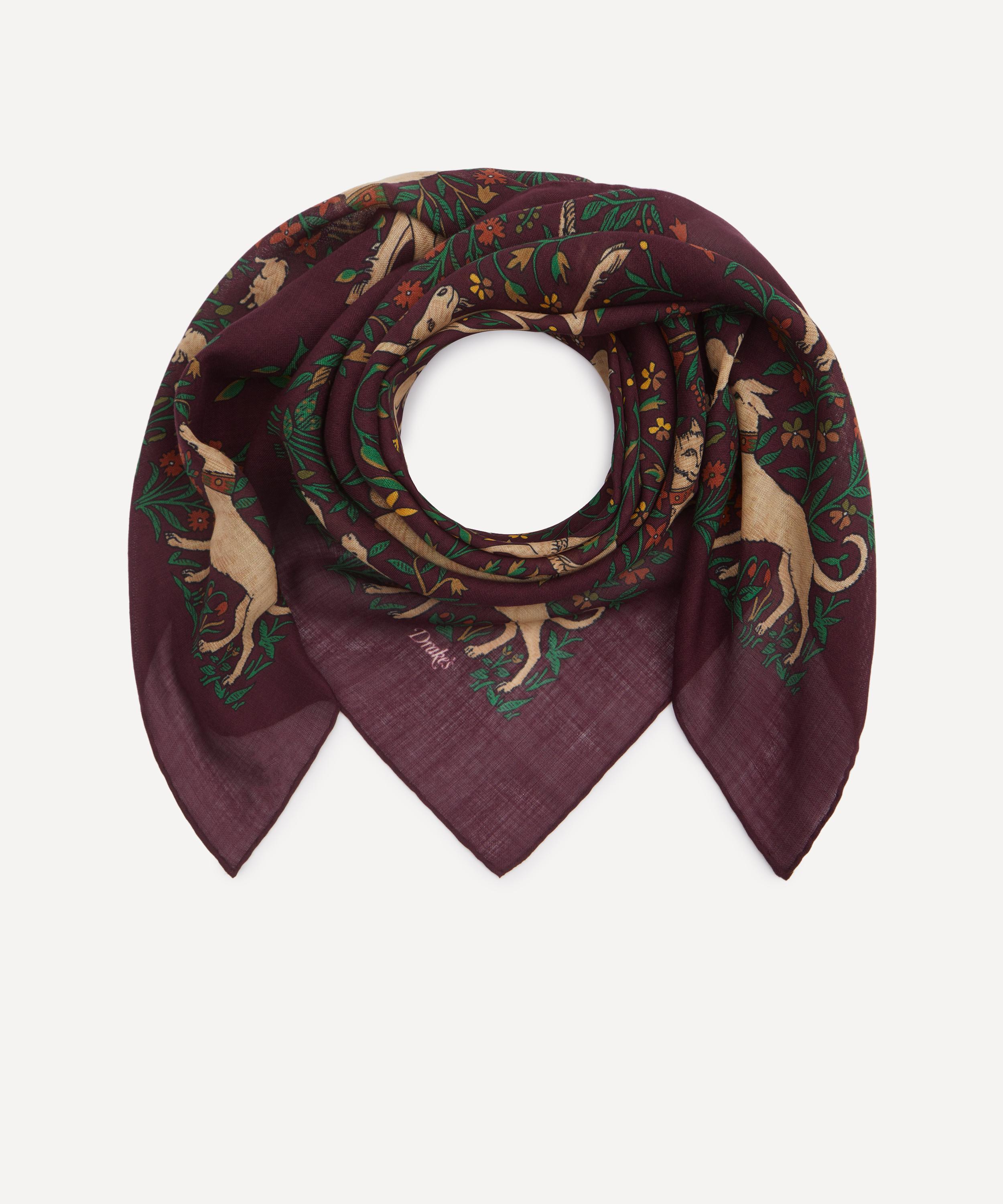 Drake's Drakes Mens Unicorn Wool-silk Scarf