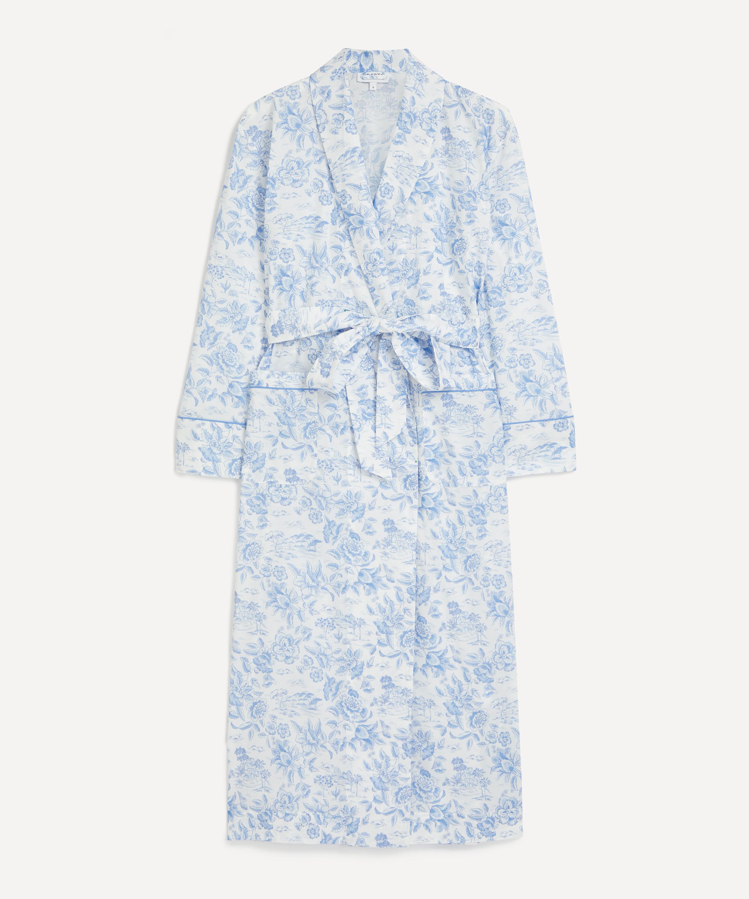 Liberty Women's Delft Lagoon Tana Lawn Cotton Classic Robe