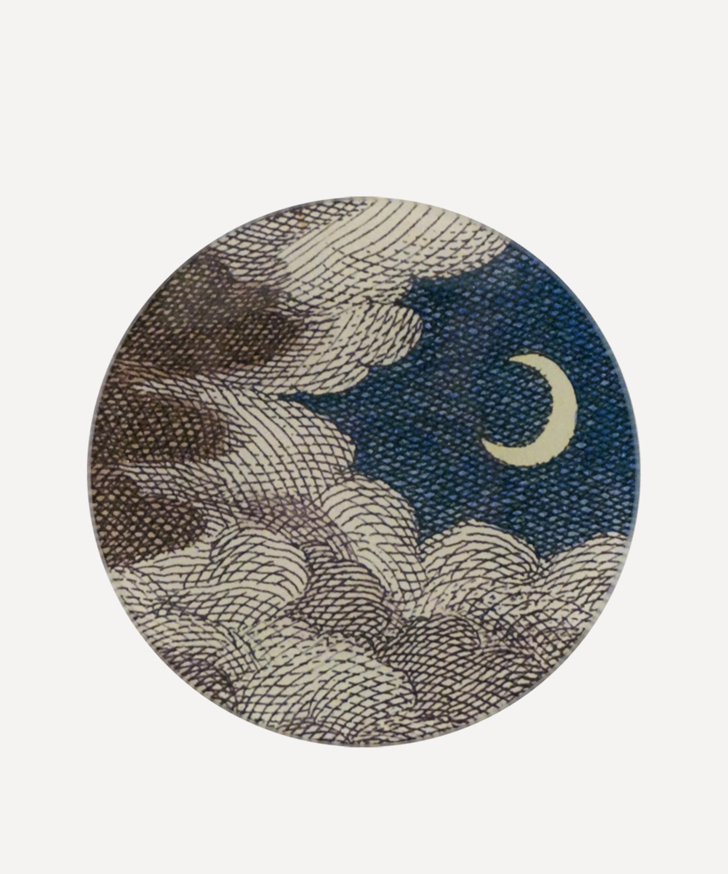 John Derian Clouds And Crescent Round Plate