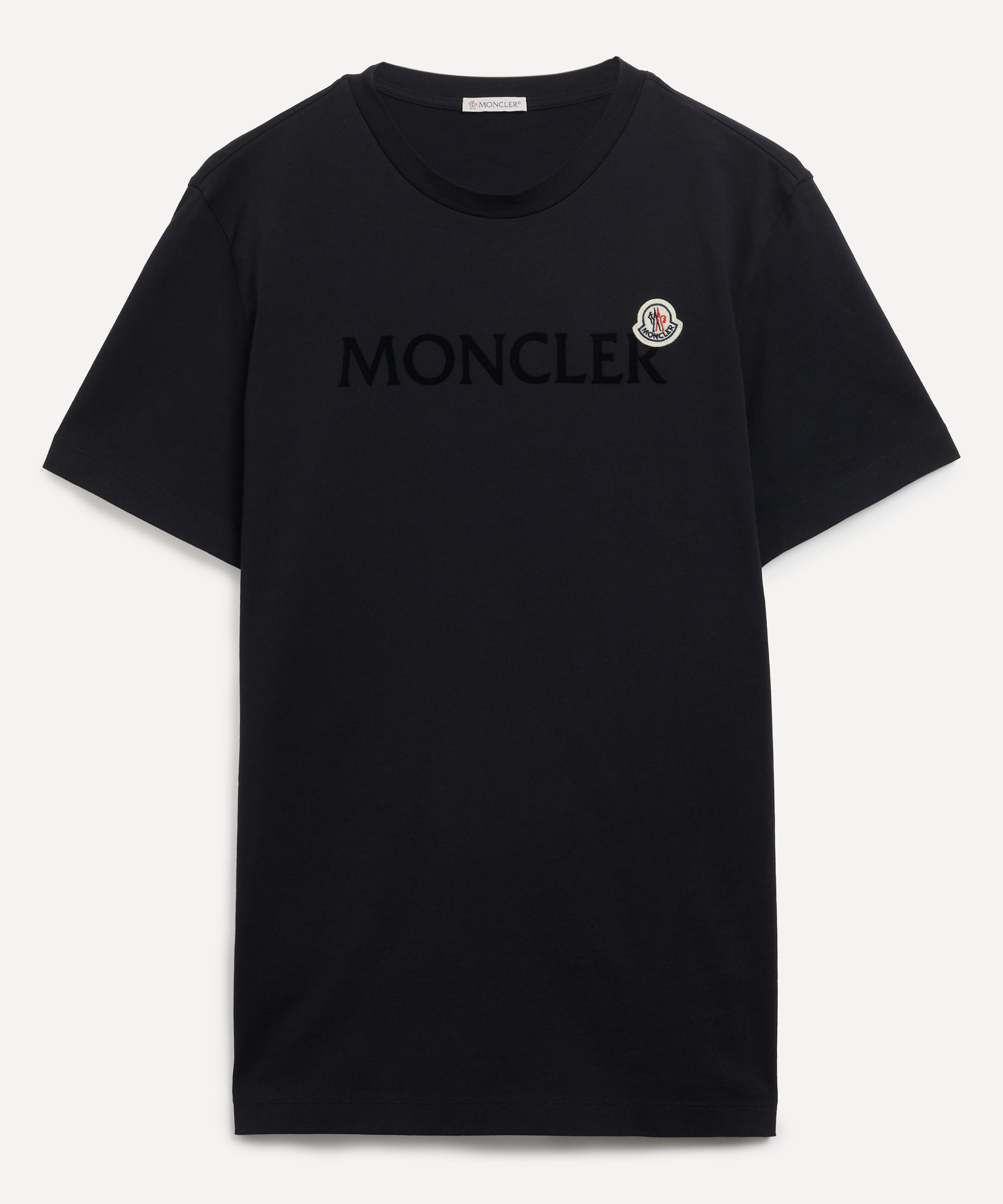 Moncler Mens Embroidered Logo T-Shirt Navy Small