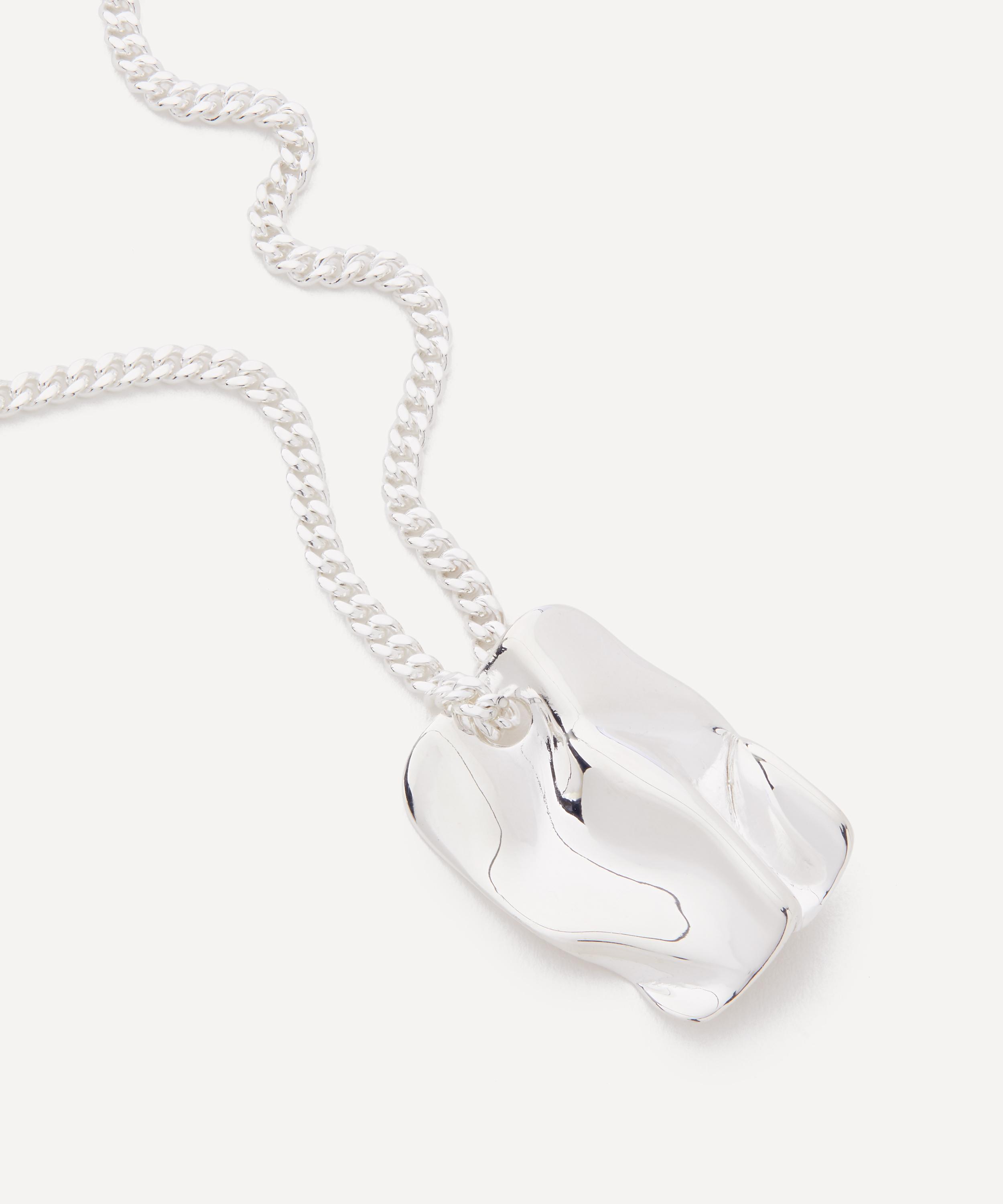 Shop Completedworks Platinum-plated Corrugated Pendant Necklace