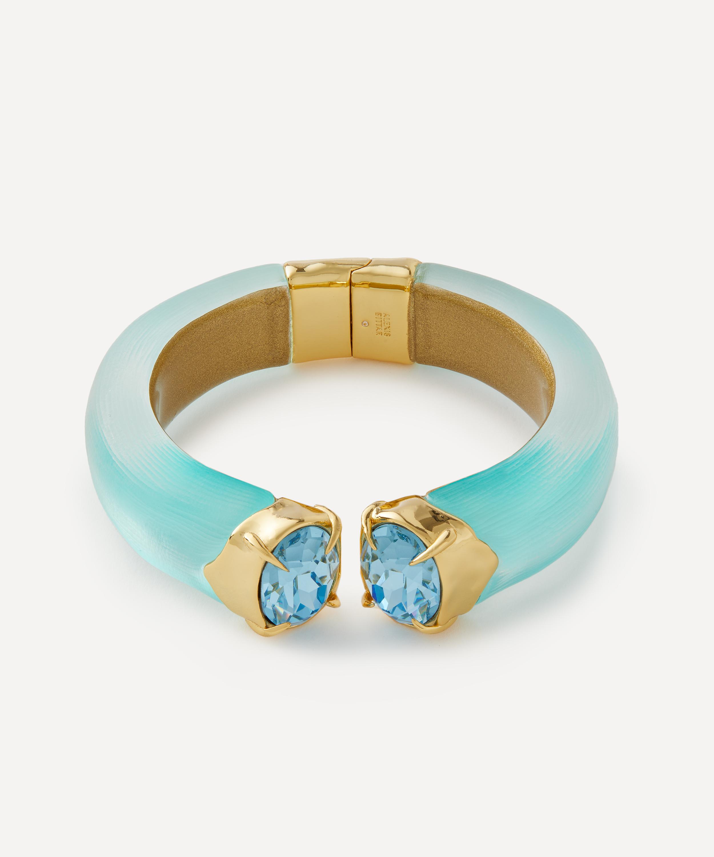 ALEXIS BITTAR ALEXIS BITTAR 14CT GOLD-PLATED BONBON CRYSTAL LUCITE HINGE BRACELET 