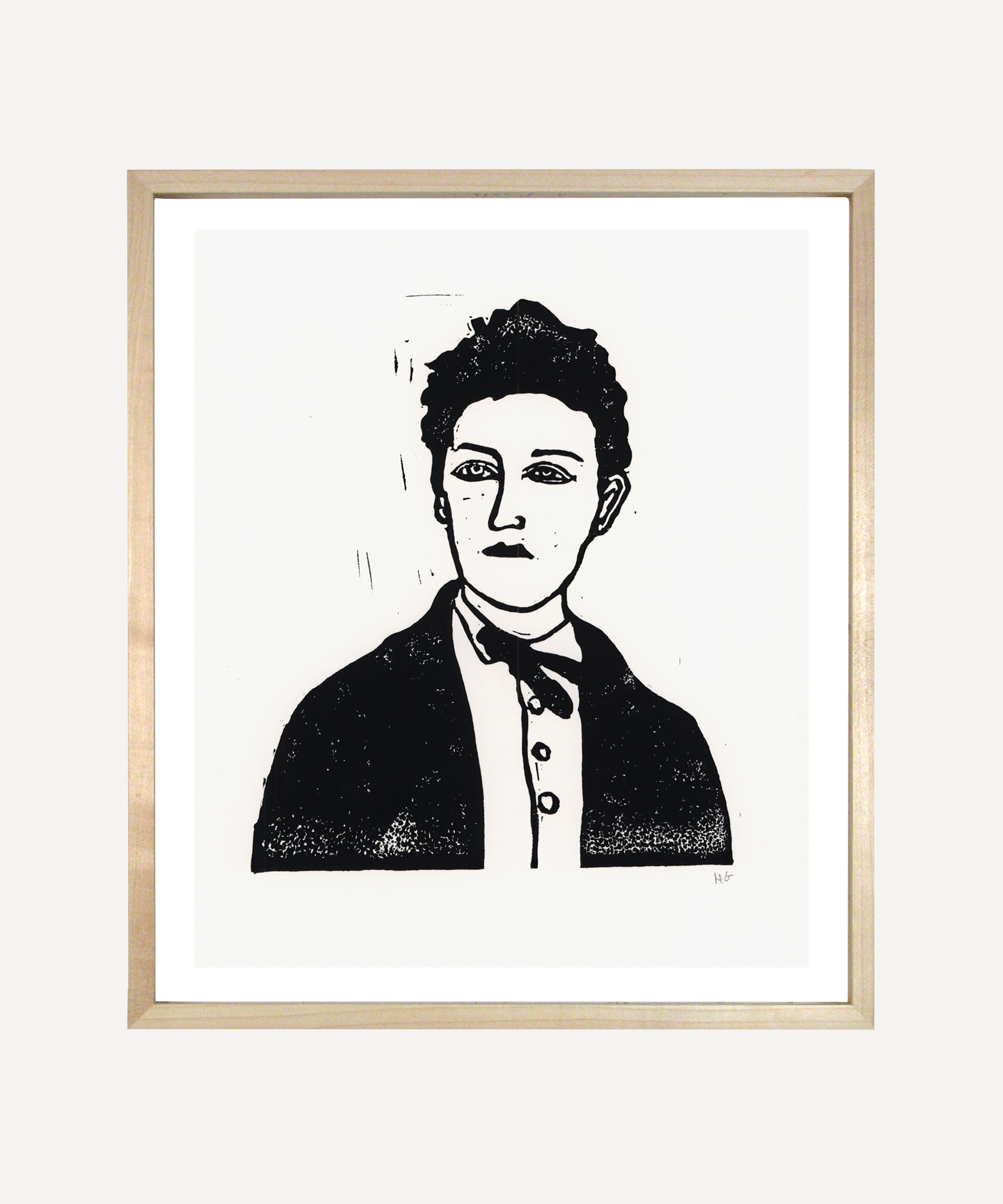 John Derian Hugo Guinness Rimbaud Poet Linocut Unframed Print