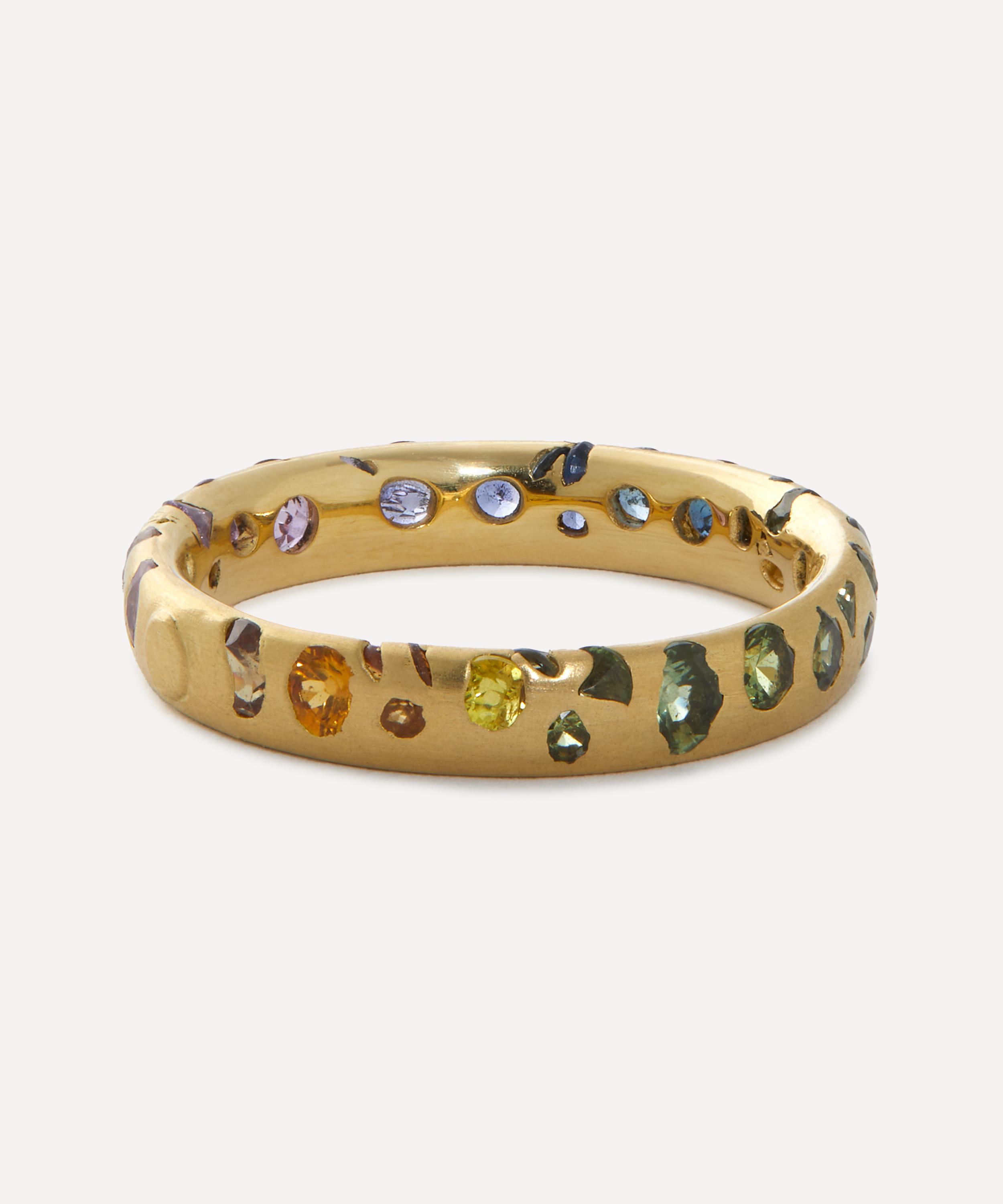 Polly Wales 18ct Gold Blossom Crush Gradient Confetti Ring