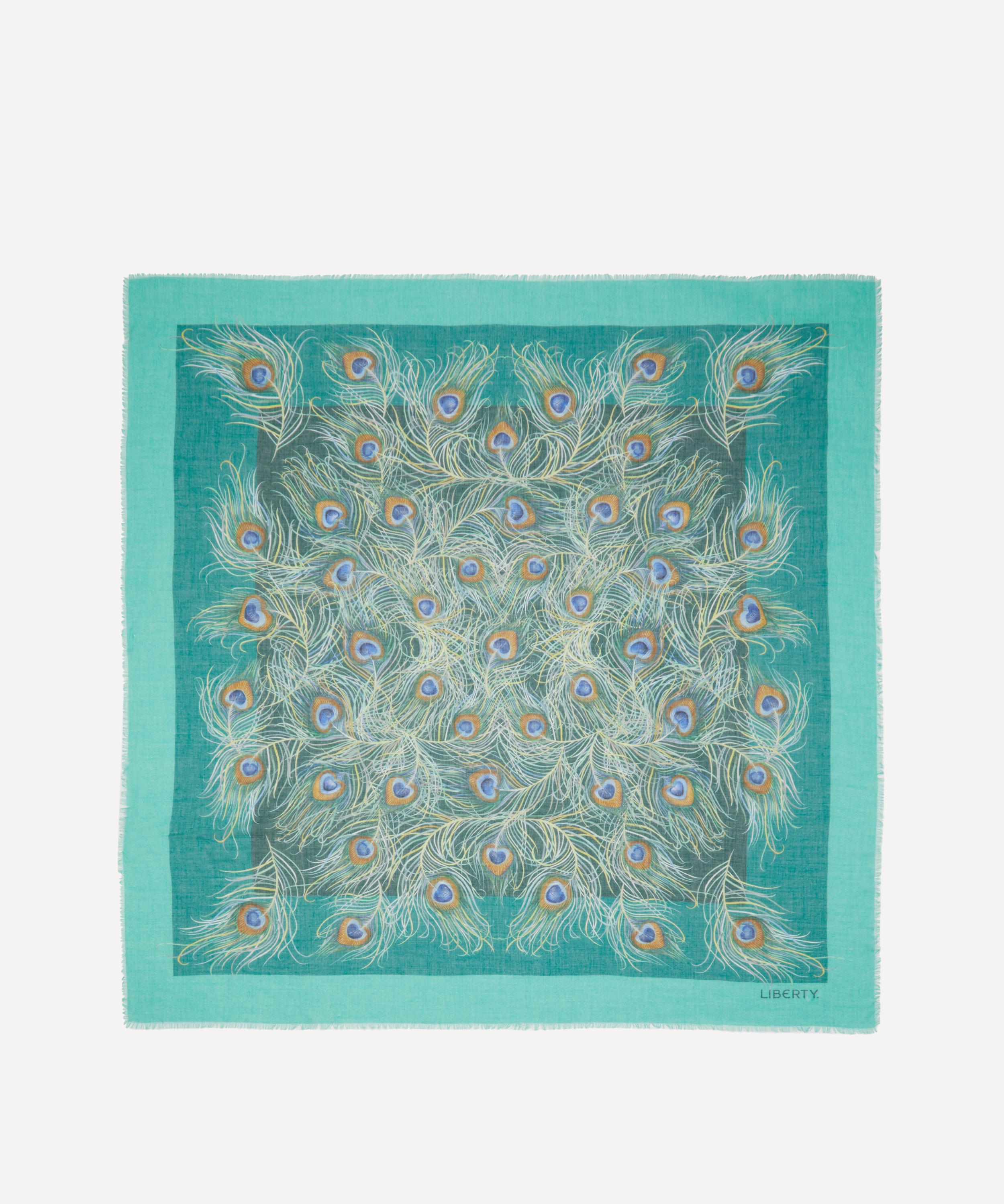 Liberty Women's Hera Plume 140X140 Cashmere-Silk Scarf Green