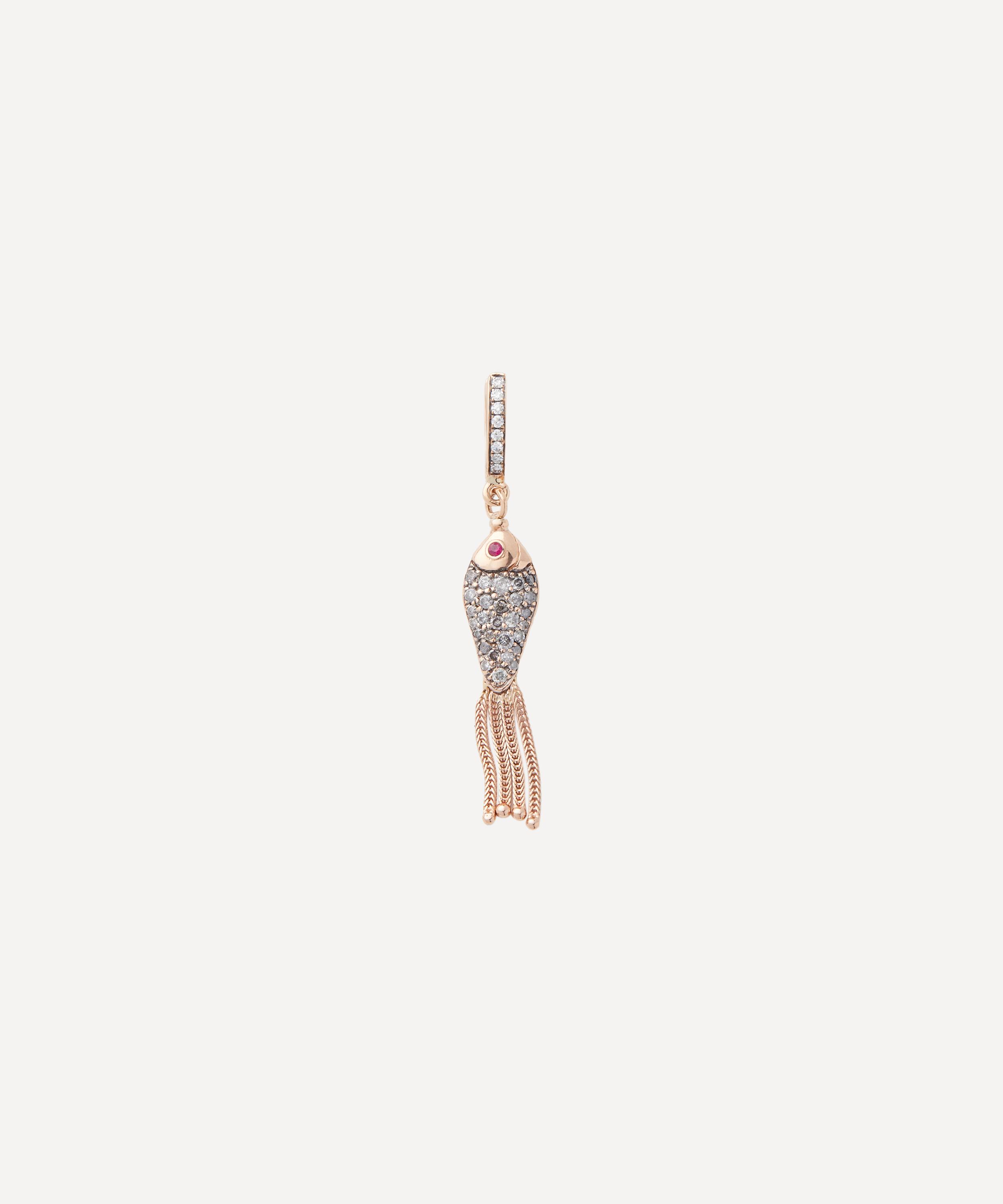 Shop Selim Mouzannar 18ct Rose Gold Fish For Love Drop Earring